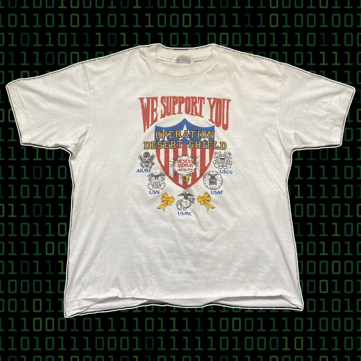 Hanes × Vintage 1991 Operation Desert Shield Military Supporter T-Shirt XL Size US XL / EU 56 / 4 - 1 Thumbnail