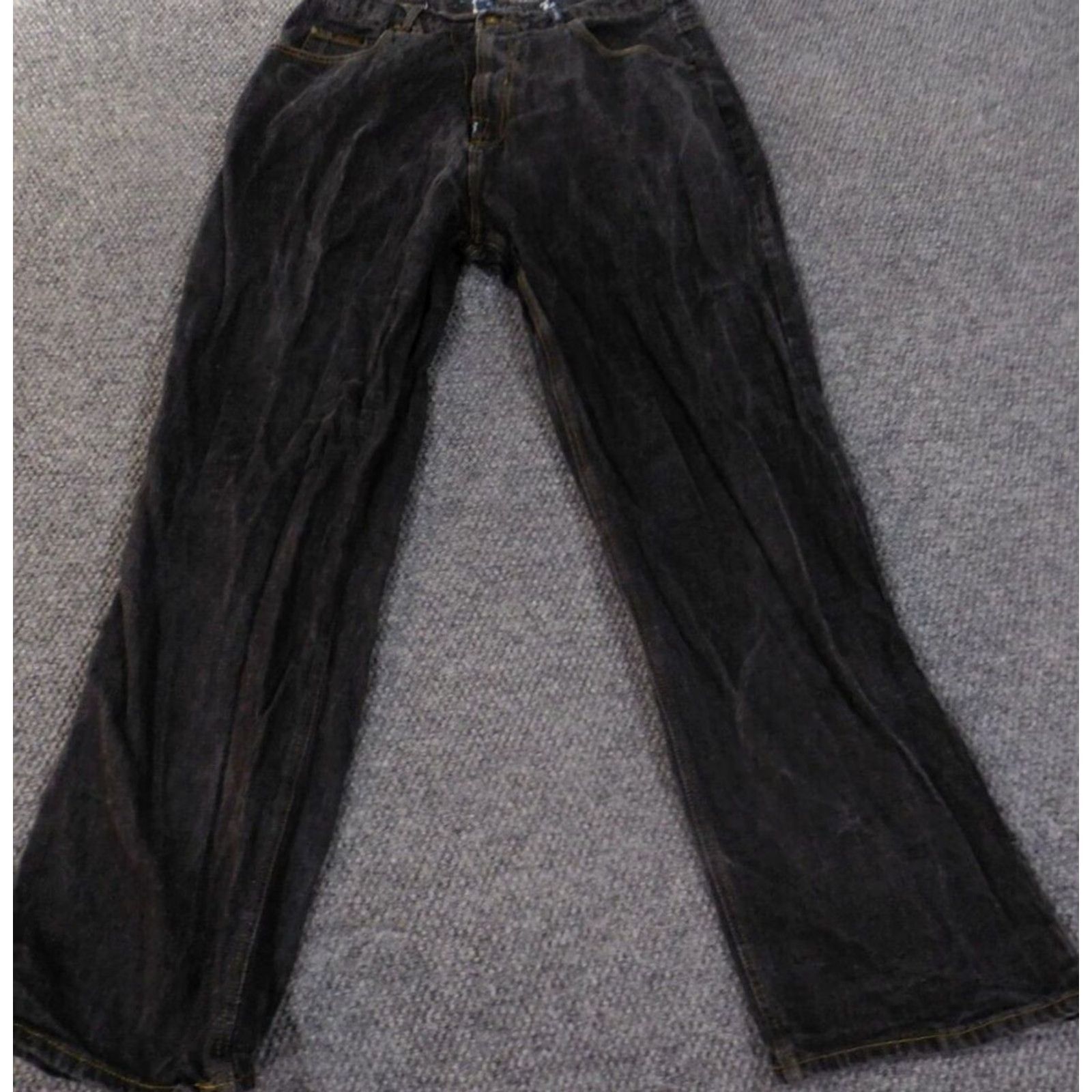 Etro VINTAGE LRG Jeans 40 Black Men Hip Hop Baggy Straight Denim Zipper 32 Inseam Mid Rise Cotton Regal Vintage Theme Mens Size US 40 / EU 56 - 2 Thumbnail
