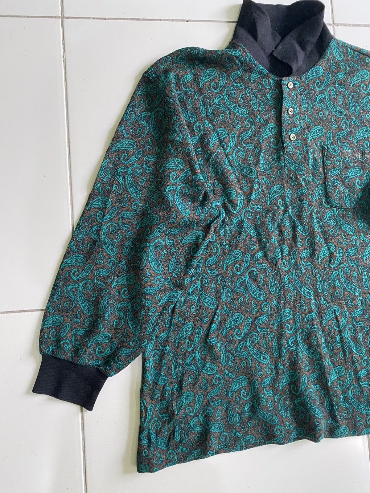 Celine Vintage Celine Paris Tropical Polo shirt Size US XL / EU 56 / 4 - 2 Thumbnail