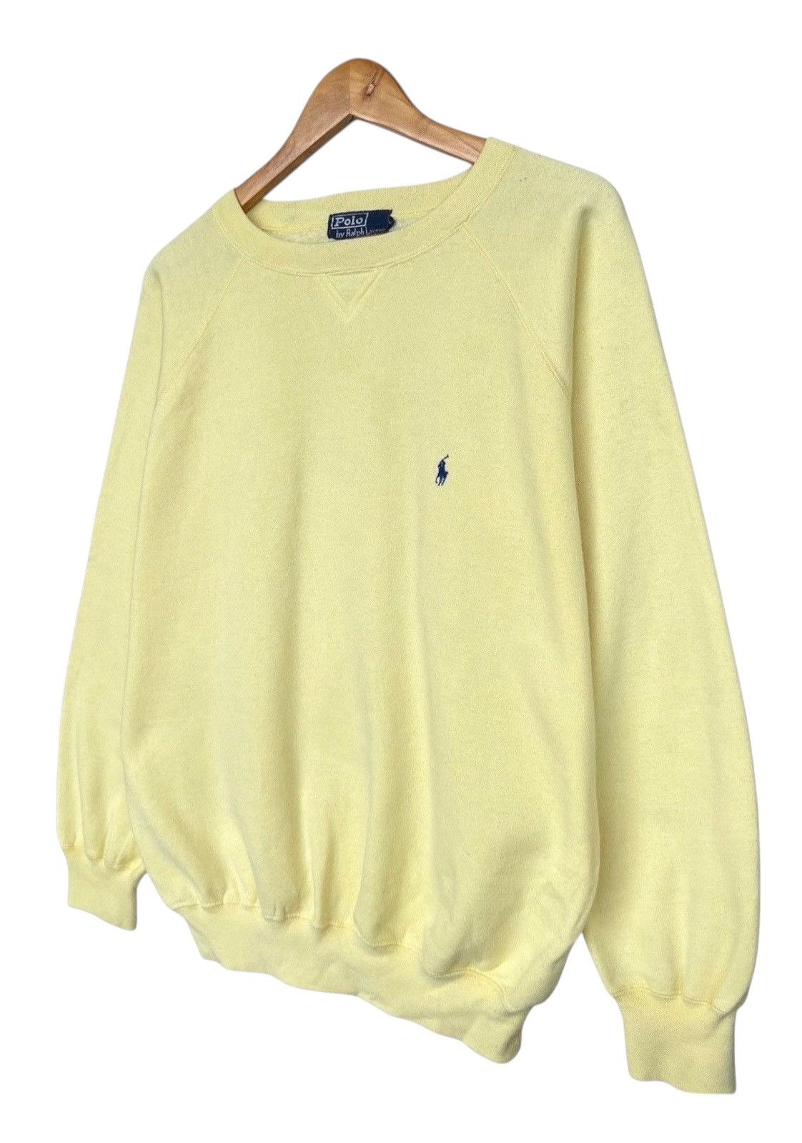 Polo Ralph Lauren × Ralph Lauren × Vintage Vintage 90s Polo Ralph Lauren Pony Yellow Sweatshirt Size US L / EU 52-54 / 3 - 2 Thumbnail