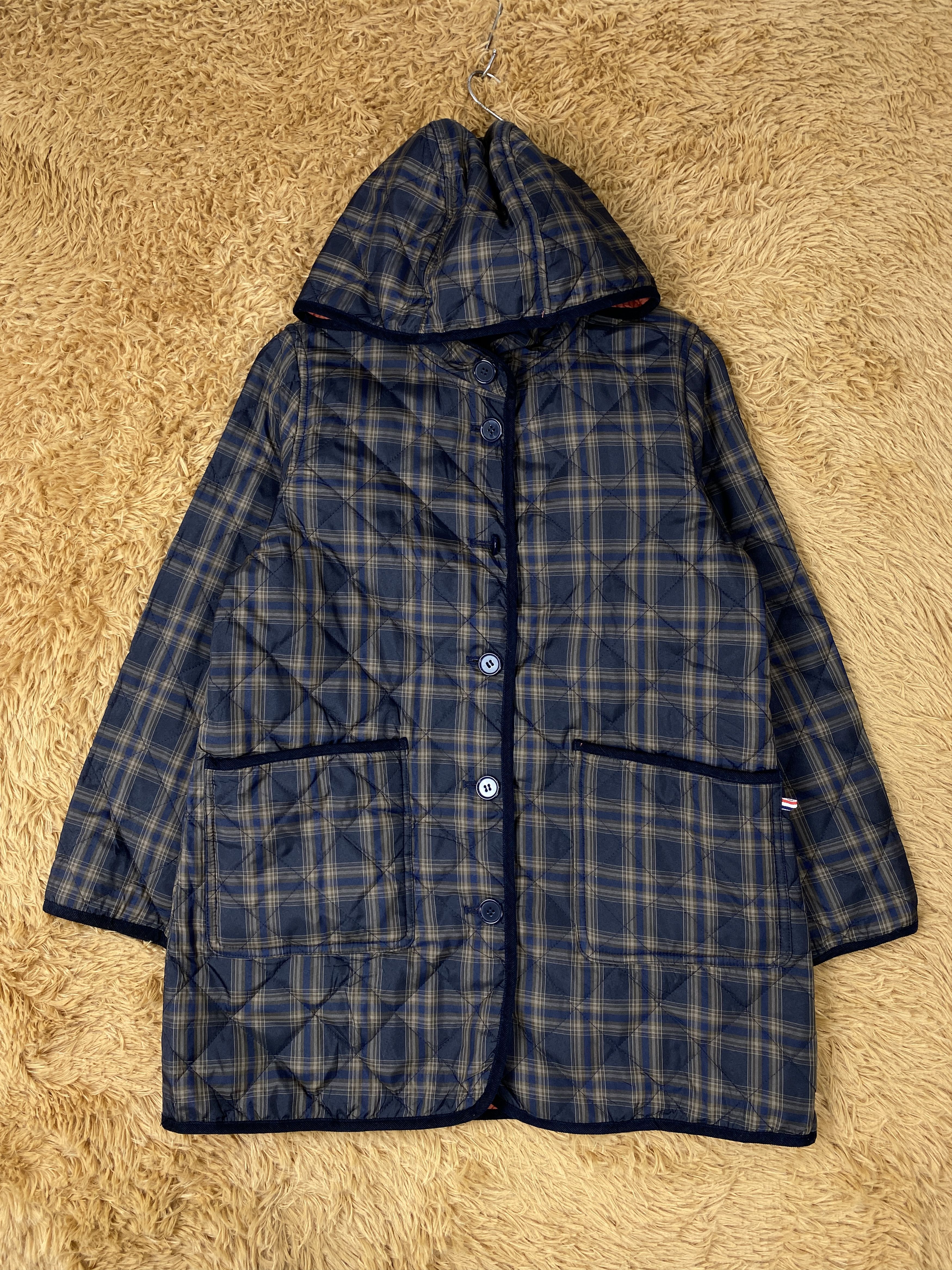 image of Vintage Juriae Reversible Hoodie Quilted Flannel Jacket, Men's (Size Small)