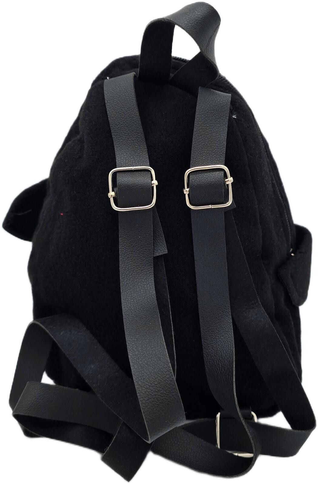 Unknown London Cute Penguin Design Black Backpack with Adjustable Straps Size ONE SIZE - 2 Thumbnail