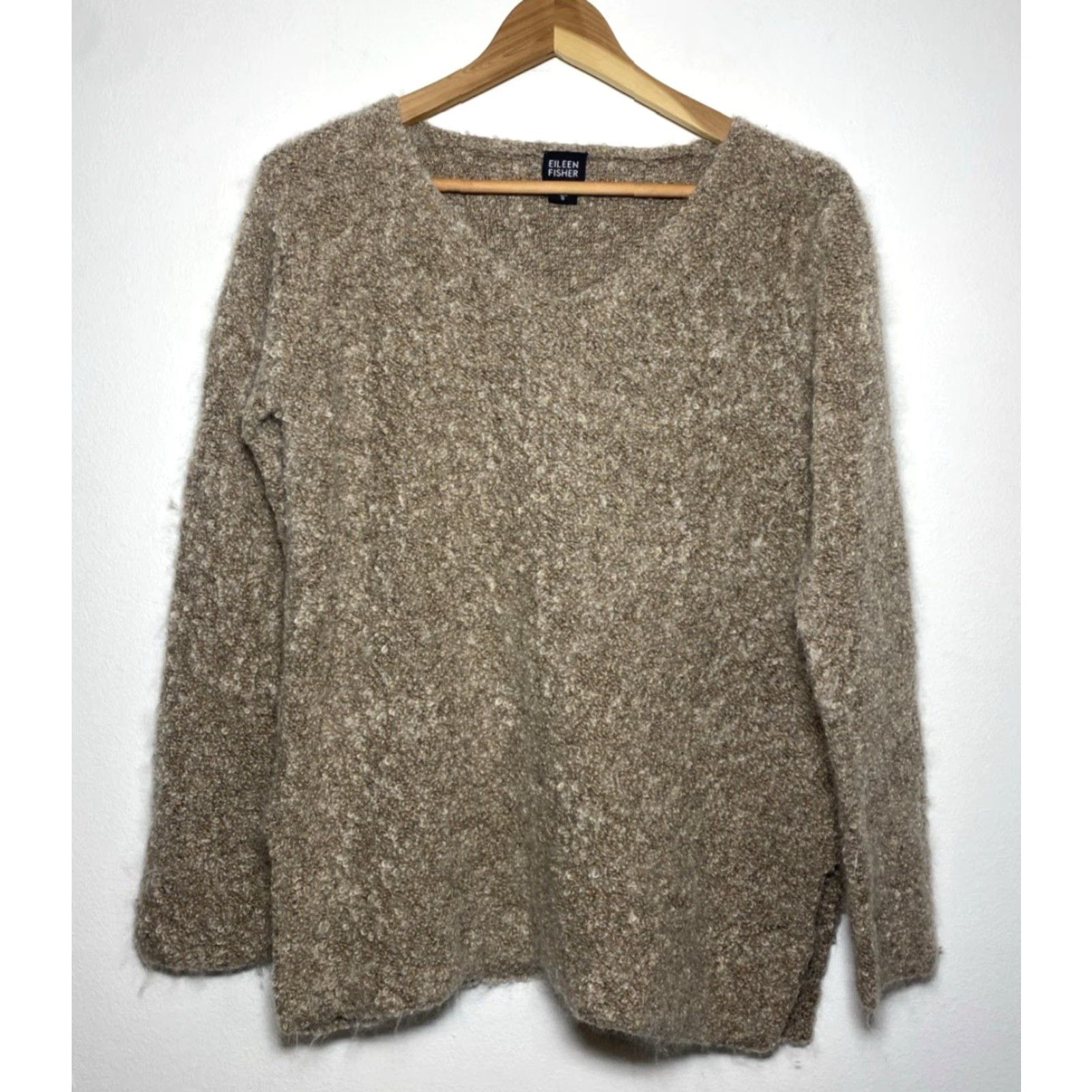 Eileen Fisher VINTAGE Women’s Eileen Fisher V-Neck Pullover Sweater Merino Wool Mohair Sz S Size S / US 4 / IT 40 - 2 Thumbnail