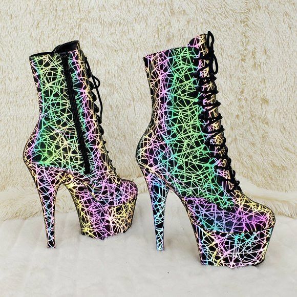 Other Adore 1020REFL Geo Reflective Upper Platform 7" High Heel An Size US 8 / IT 38 - 2 Thumbnail