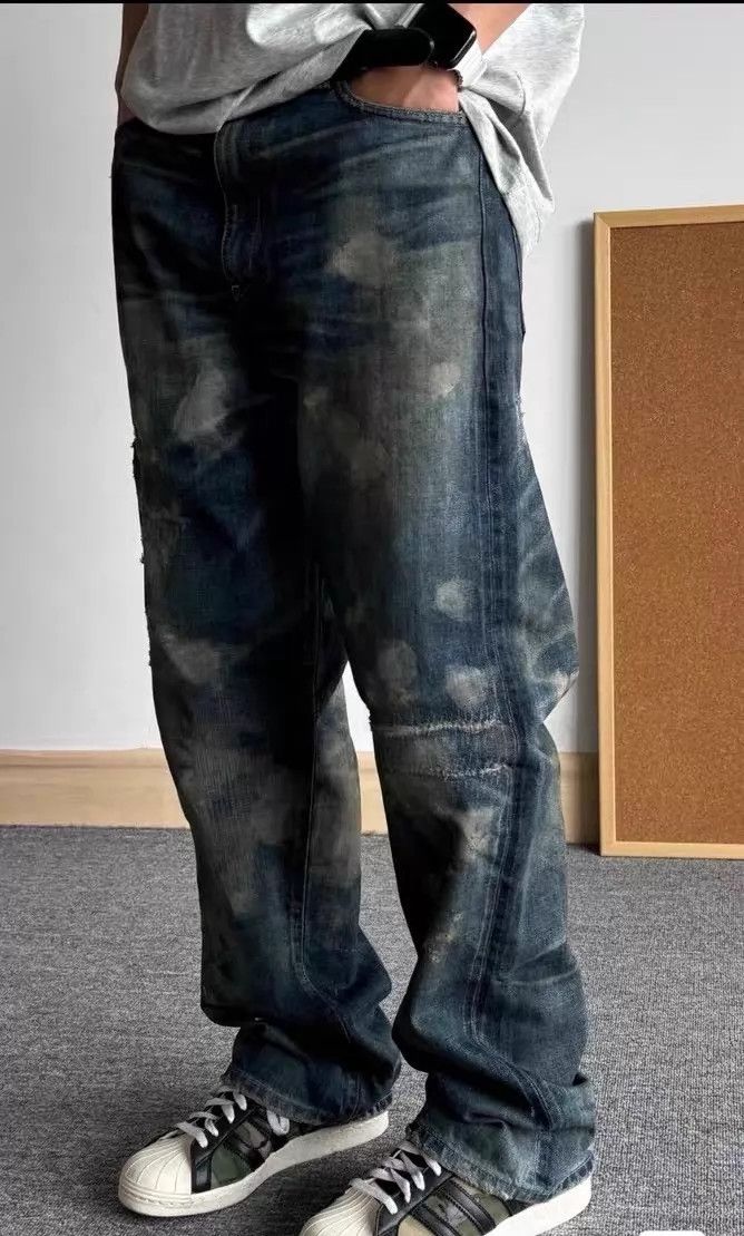 Neighborhood Neighborhood 24SS Mud Dye Washed Distressed Cut Jeans L Size US 34 / EU 50 - 3 Thumbnail