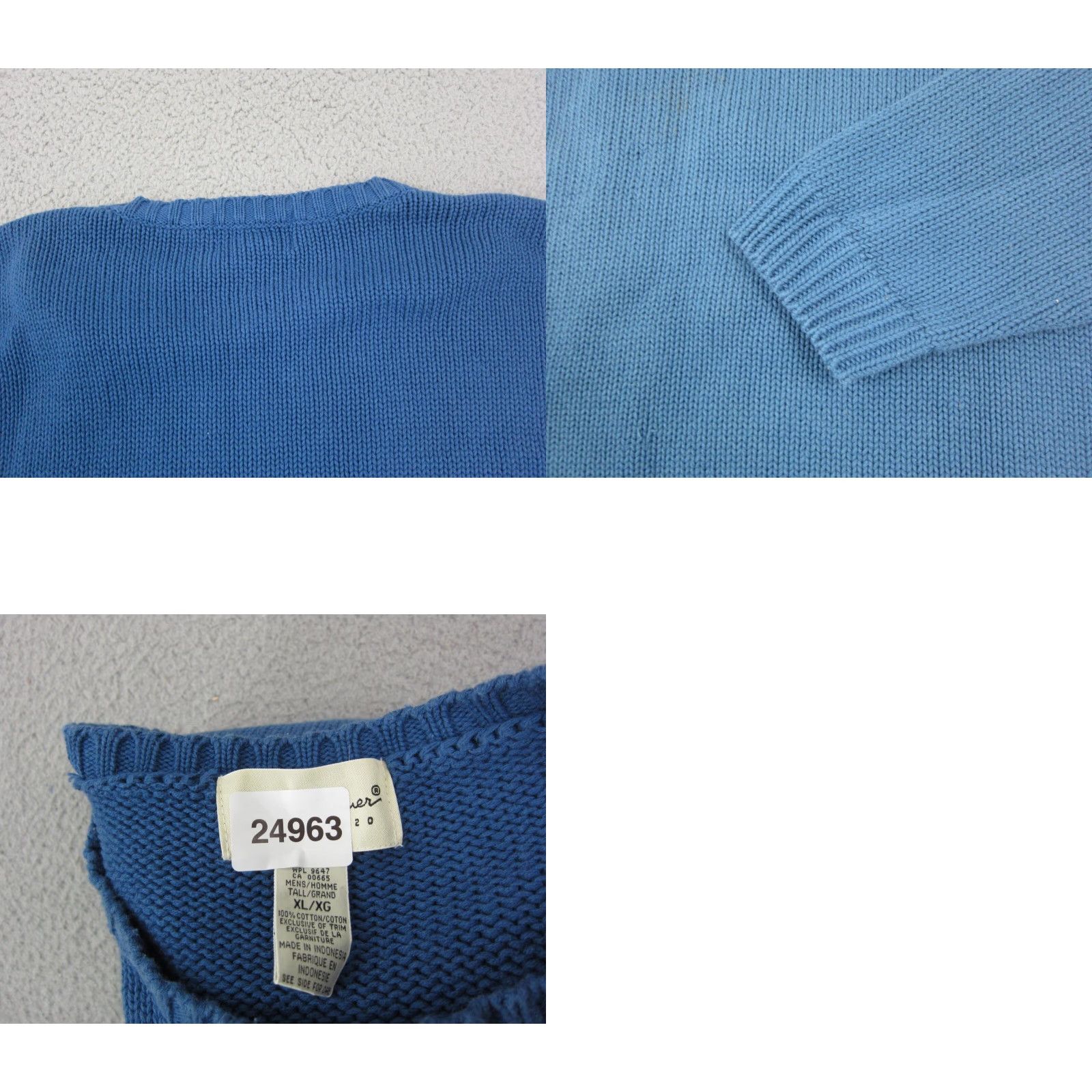 Eddie Bauer VINTAGE Eddie Bauer Sweater Mens XL Blue Cable-Knit Cotton Crew Neck Pullover 80s Rugby Size US XL / EU 56 / 4 - 8 Thumbnail