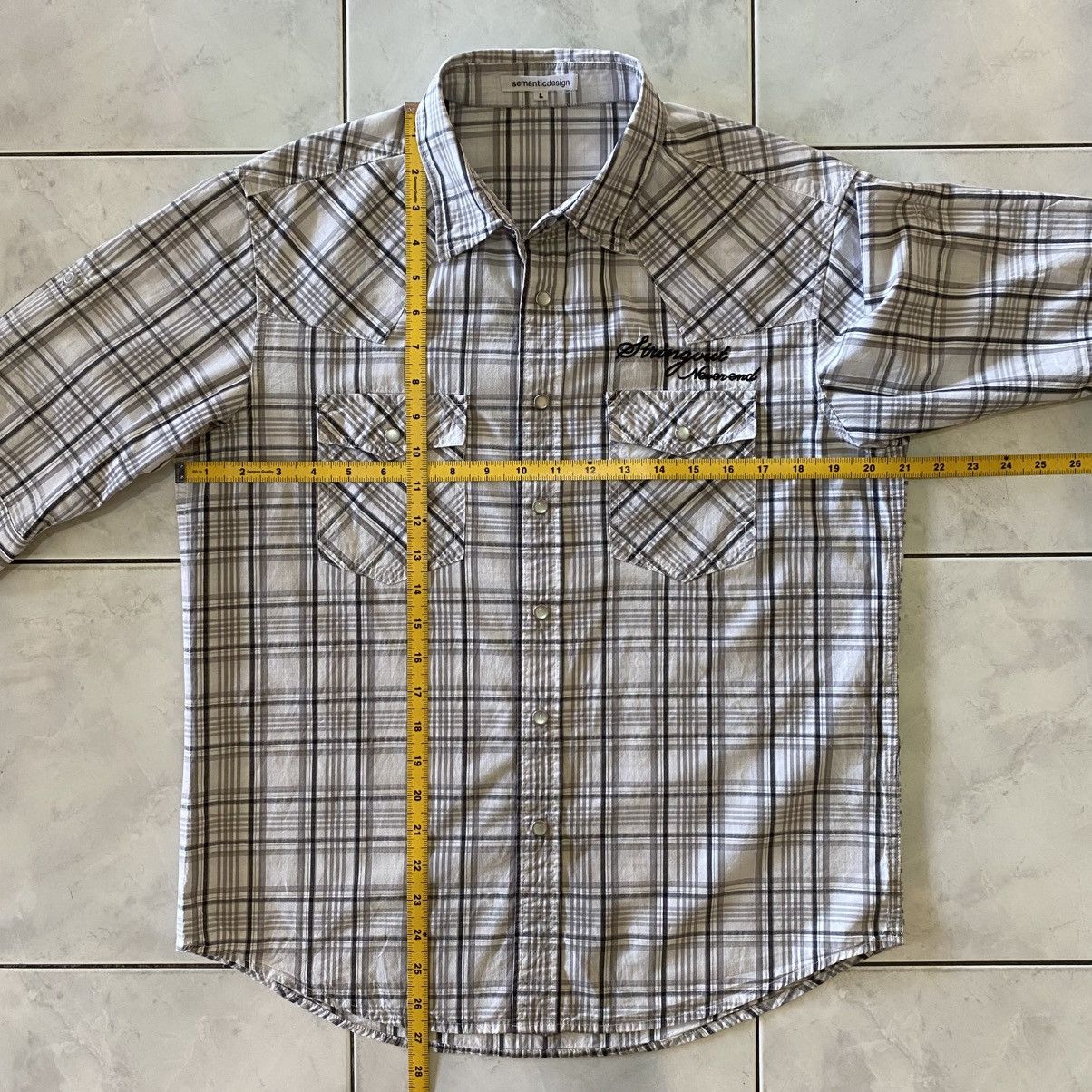 semanticdesign Semantic Design Vintage Western Plaid Snap Embroidery Detail Size US L / EU 52-54 / 3 - 21 Thumbnail