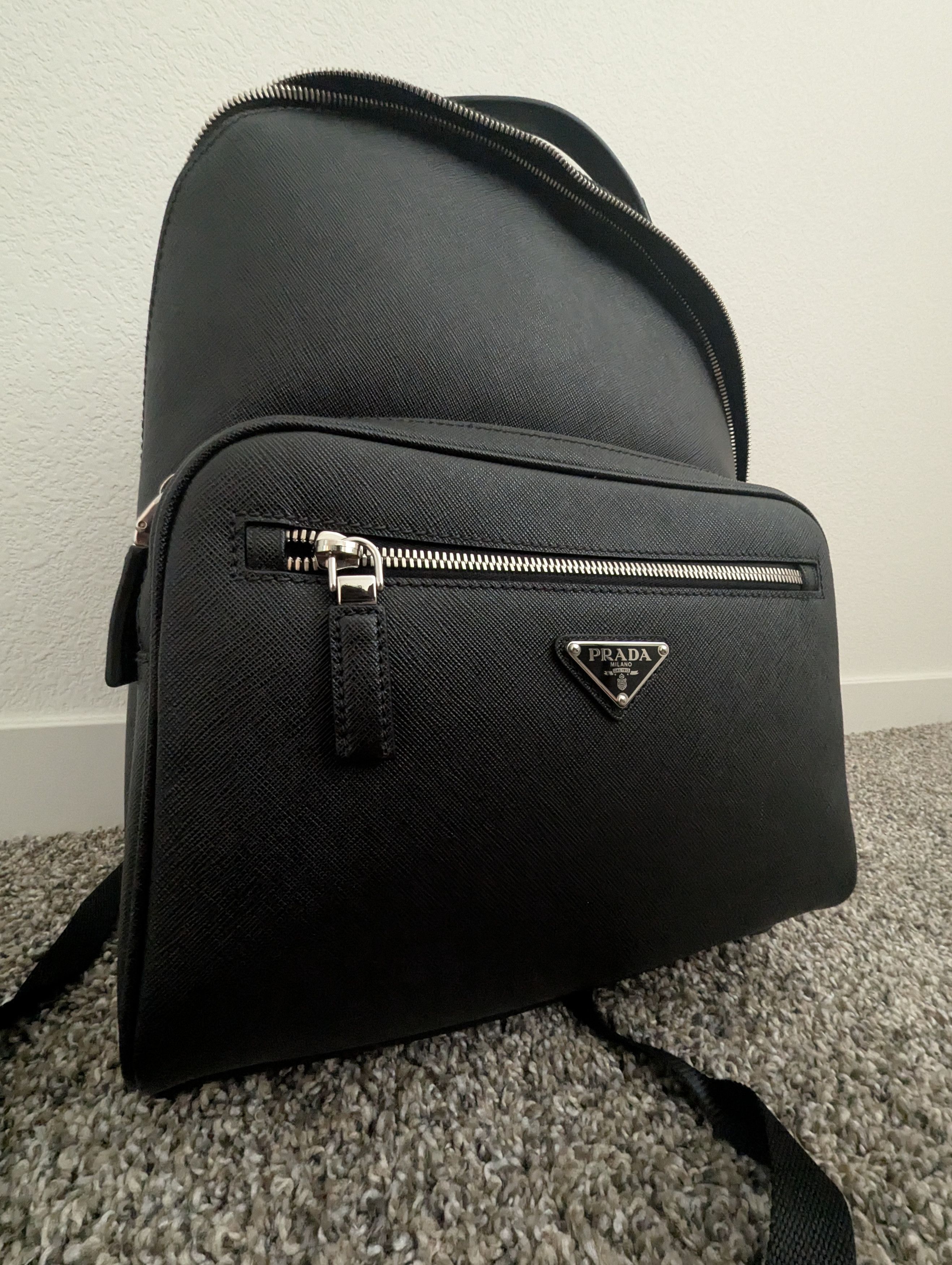 Saffiano Leather Backpack Prada Nylon Backpack Men Vintage Prada