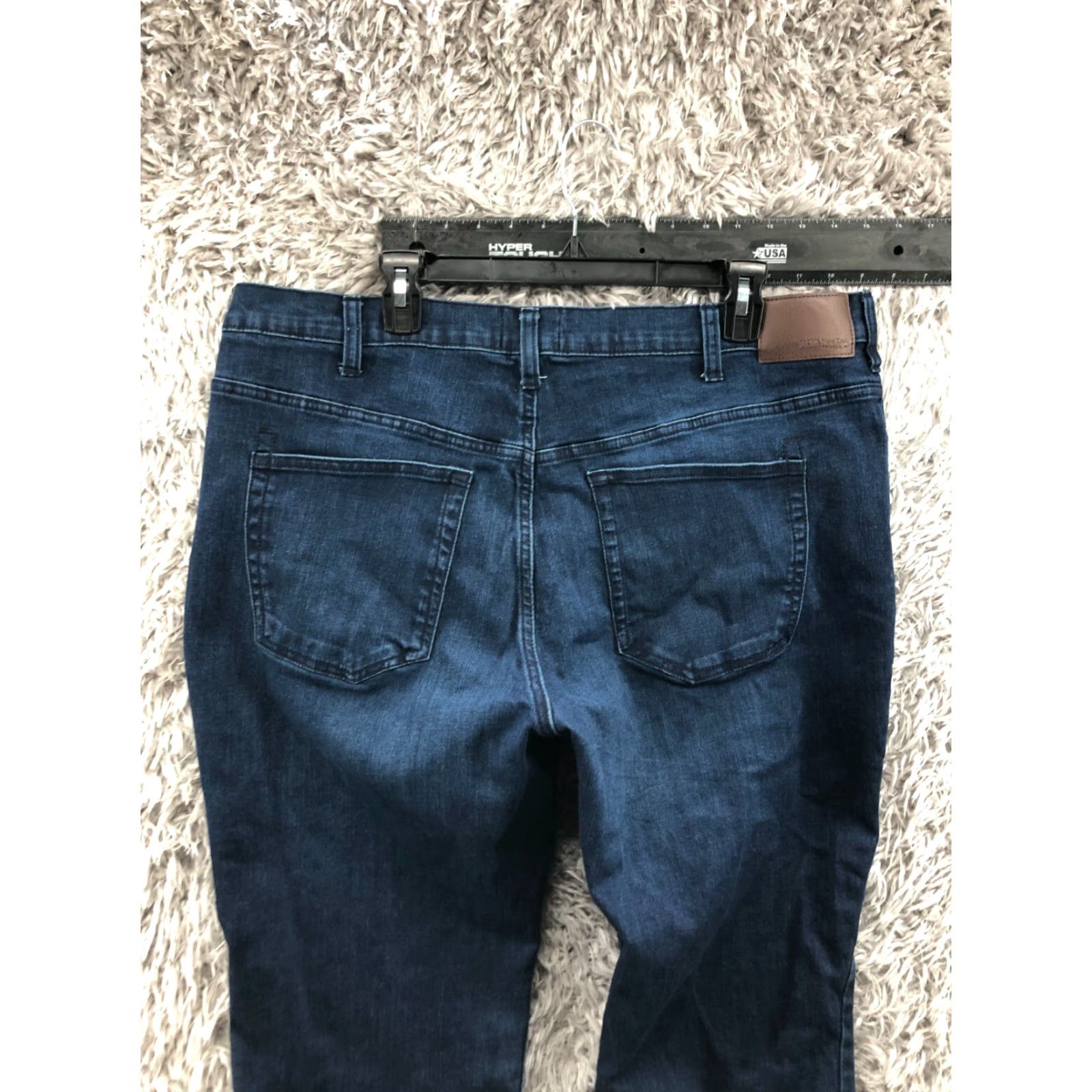 Vintage JACHS New York Jeans - 40x29 - Mens Straight Regular Fit Blue Denim Mid Rise 5-Pocket Cotton Blend Waist 40 Inseam 29 - Classic American Style Size US 40 / EU 56 - 7 Thumbnail