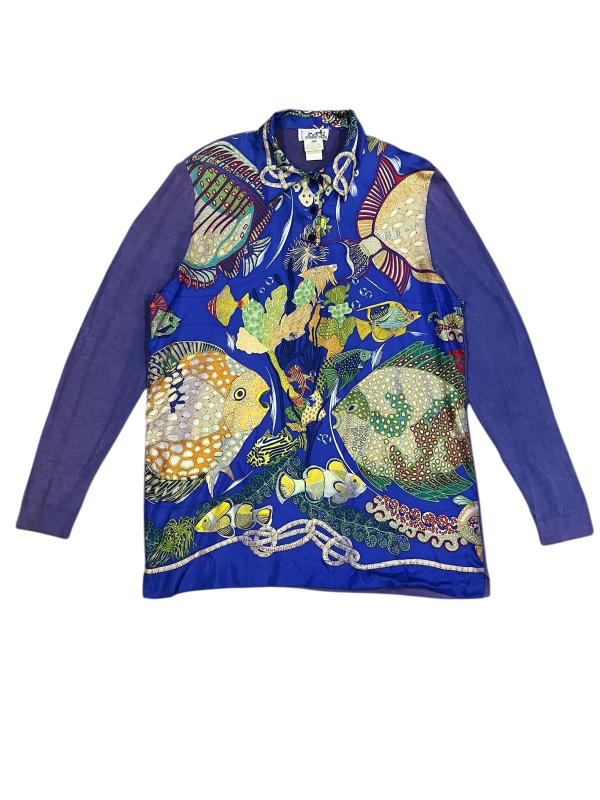 Hermes Hermès “Grands Fonds” Silk Knit Sweater/Polo – Margiela Era Size US M / EU 48-50 / 2 - 1 Thumbnail