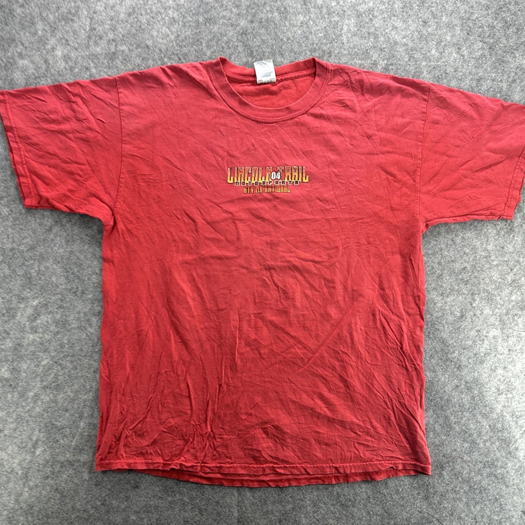 Gildan VINTAGE Gildan Lincoln Trail Motosports Shirt Mens XL Red Graphic ATV MX National 00s Size US XL / EU 56 / 4 - 2 Thumbnail