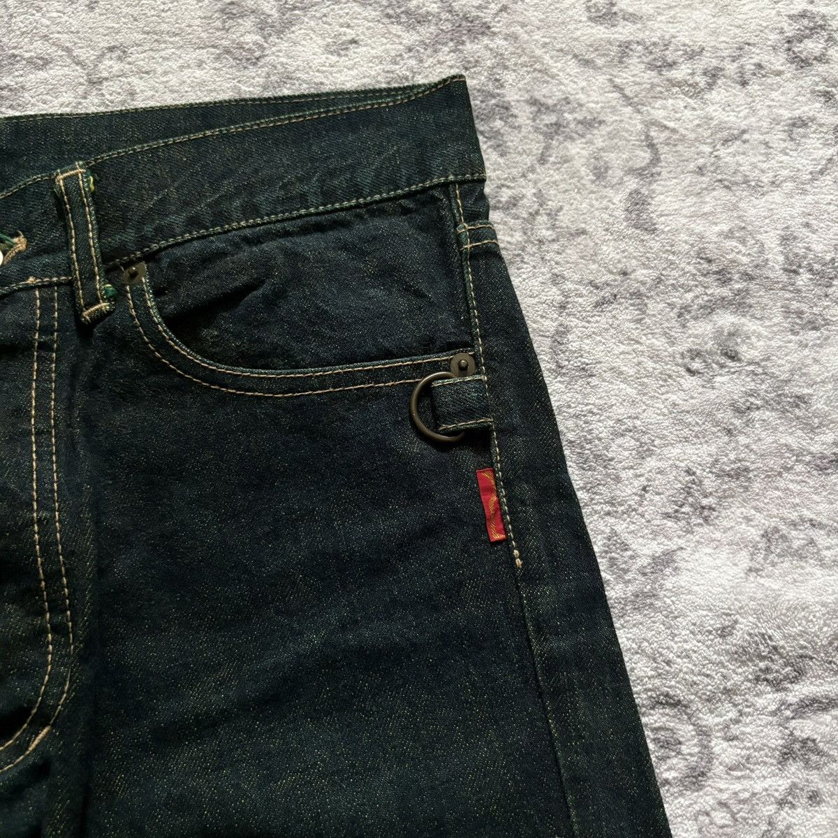Beauty Beast Beauty:Beast Cross Arrow Print Denim Jeans Dark Green | 3 Size US 32 / EU 48 - 5 Thumbnail