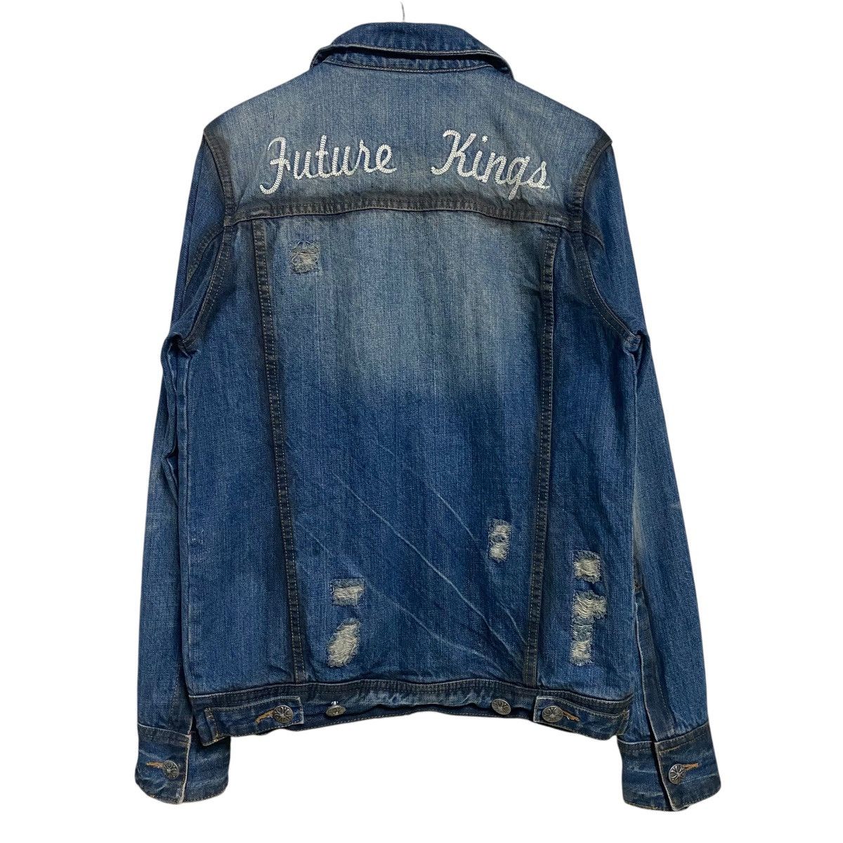 In The Attic IN THE ATTIC Denim Jacket Coated Distressed 'Future Kings' Size US M / EU 48-50 / 2 - 12 Thumbnail