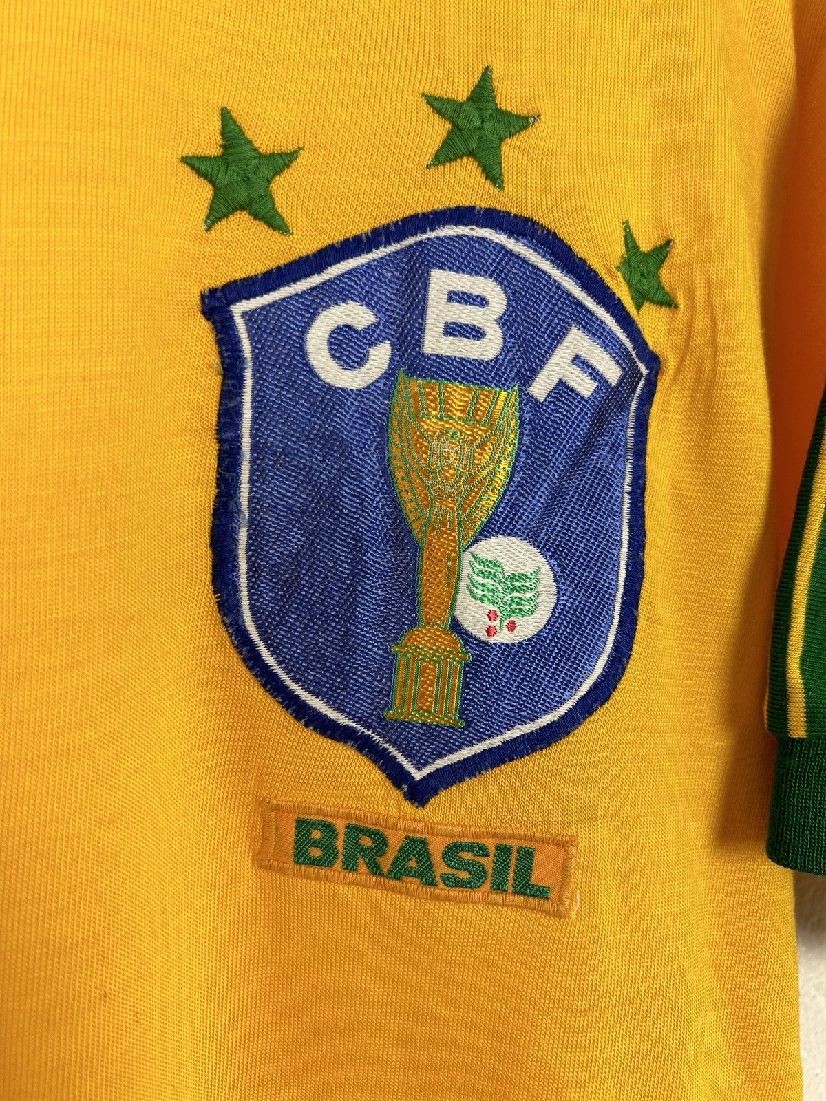 Vintage 80s Vintage Campea 1982 Brazil Home Kit Replica Jersey Size US L / EU 52-54 / 3 - 3 Thumbnail