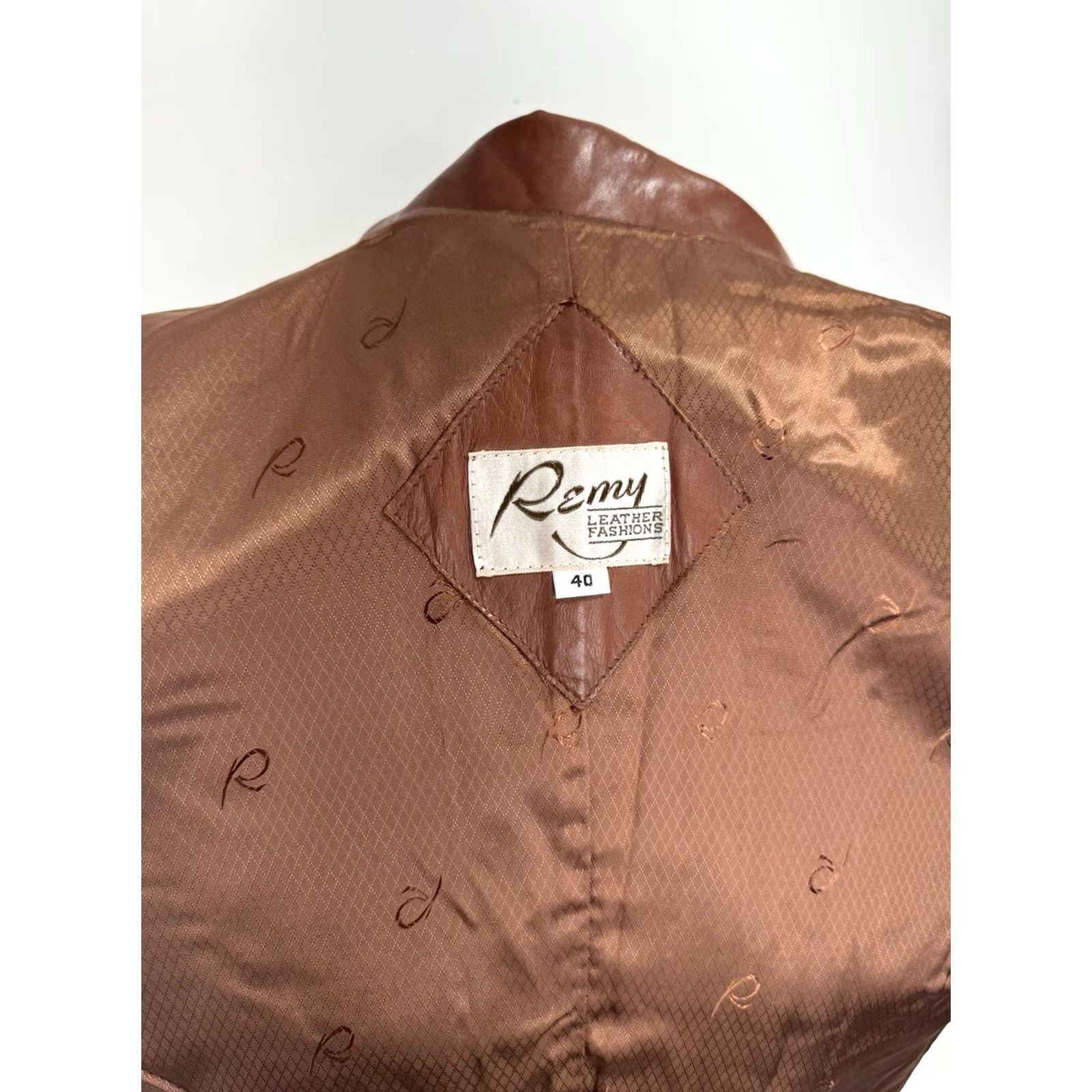 Vintage REMY Western Supple LEATHER Mens Blazer Jacket 40 Brown Size 40R - 7 Thumbnail