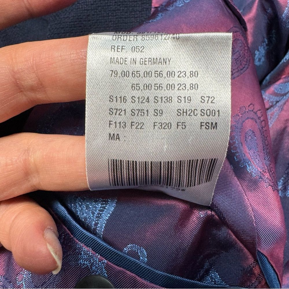 Other New Frank Rudolf Hamburg Blue 100% Wool Jacket Size 52 Size 52R - 7 Thumbnail