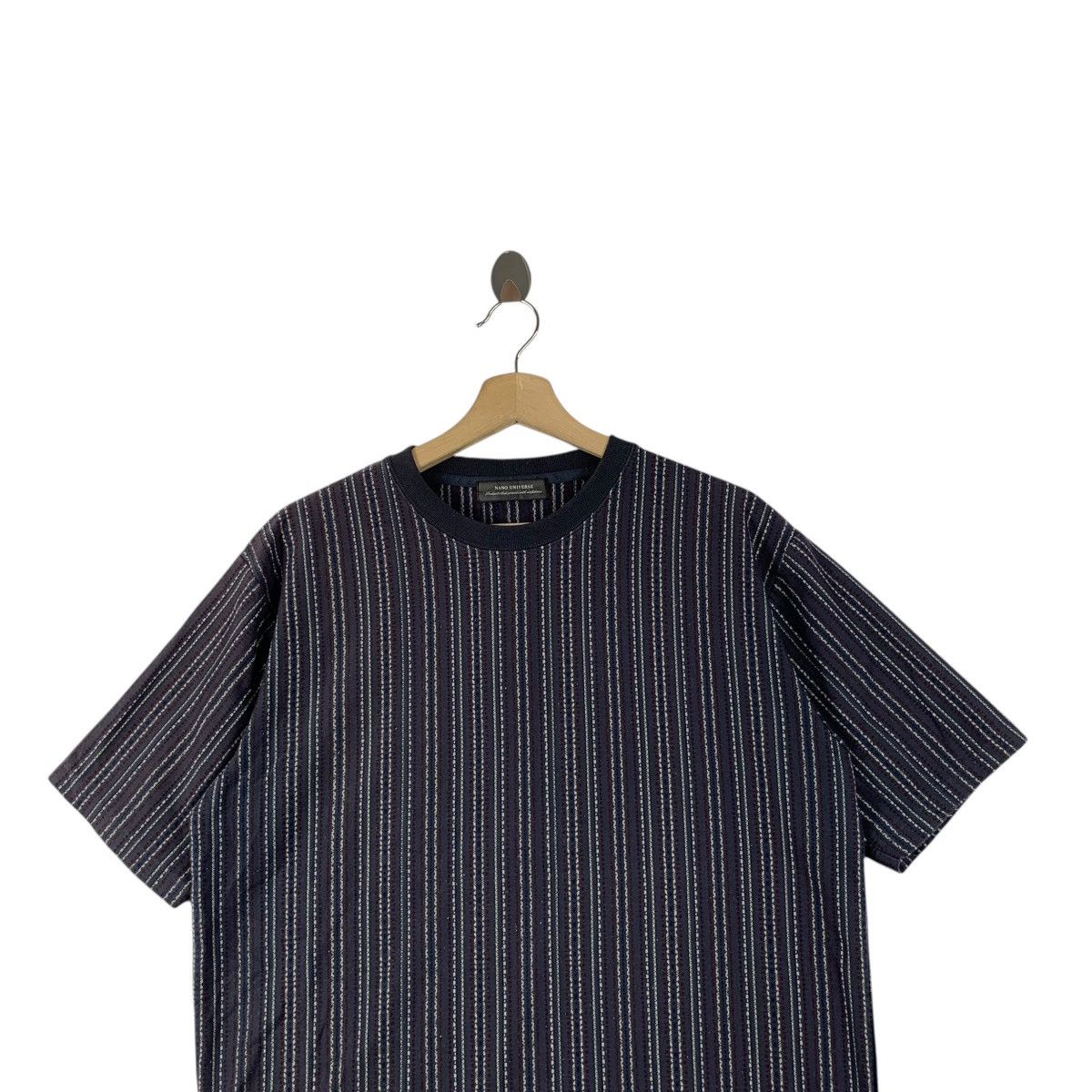 NANO universe NANO UNIVERSE JAPAN Striped Herringbone Baggy Tee Shirt Top Size M / US 6-8 / IT 42-44 - 2 Thumbnail
