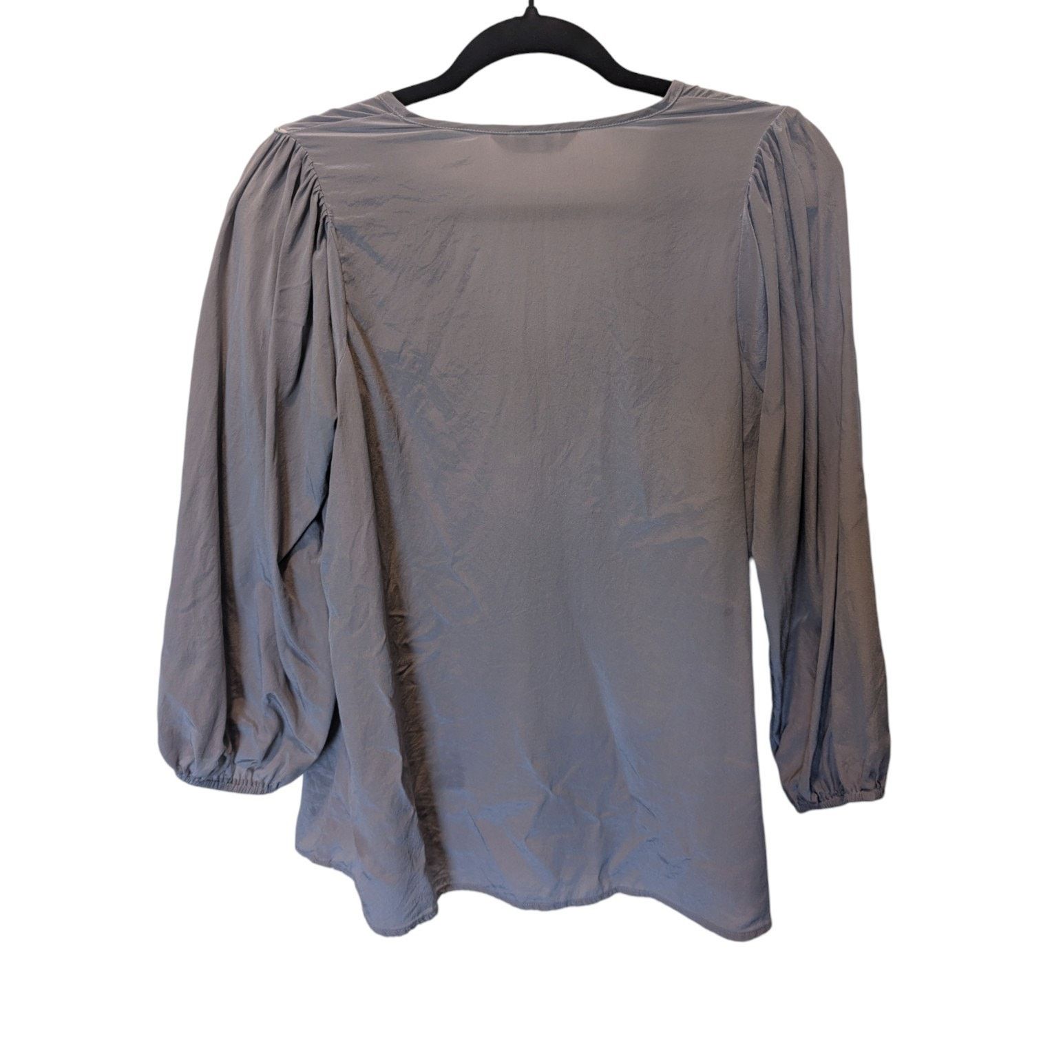 Other Tucker Grey Silk Peasant Balloon Sleeve Blouse Medium Size M / US 6-8 / IT 42-44 - 4 Thumbnail