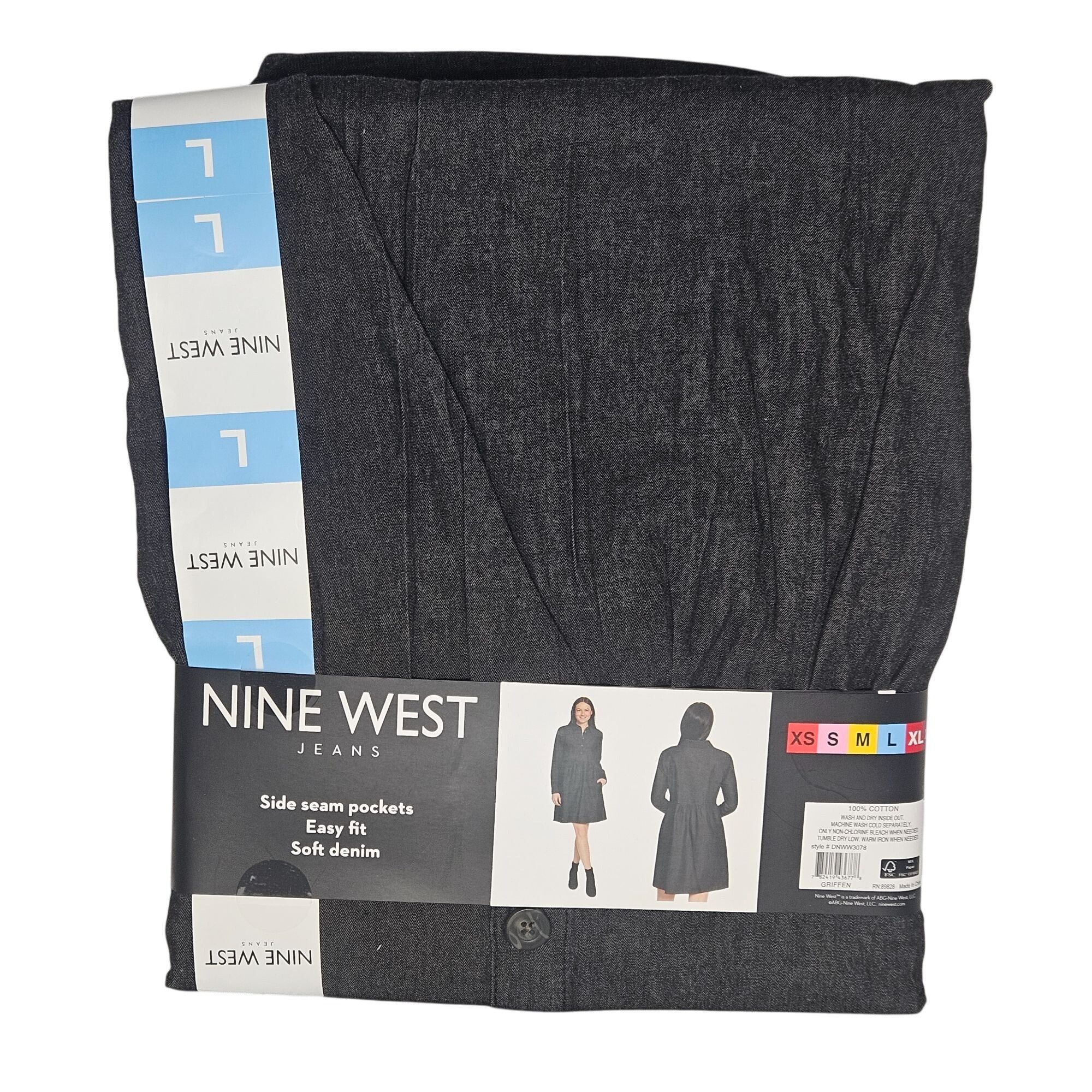 Nine West Nine West NWT Women’s Denim Shirt Dress Size L Long Sleeve P Size L / US 10 / IT 46 - 3 Thumbnail