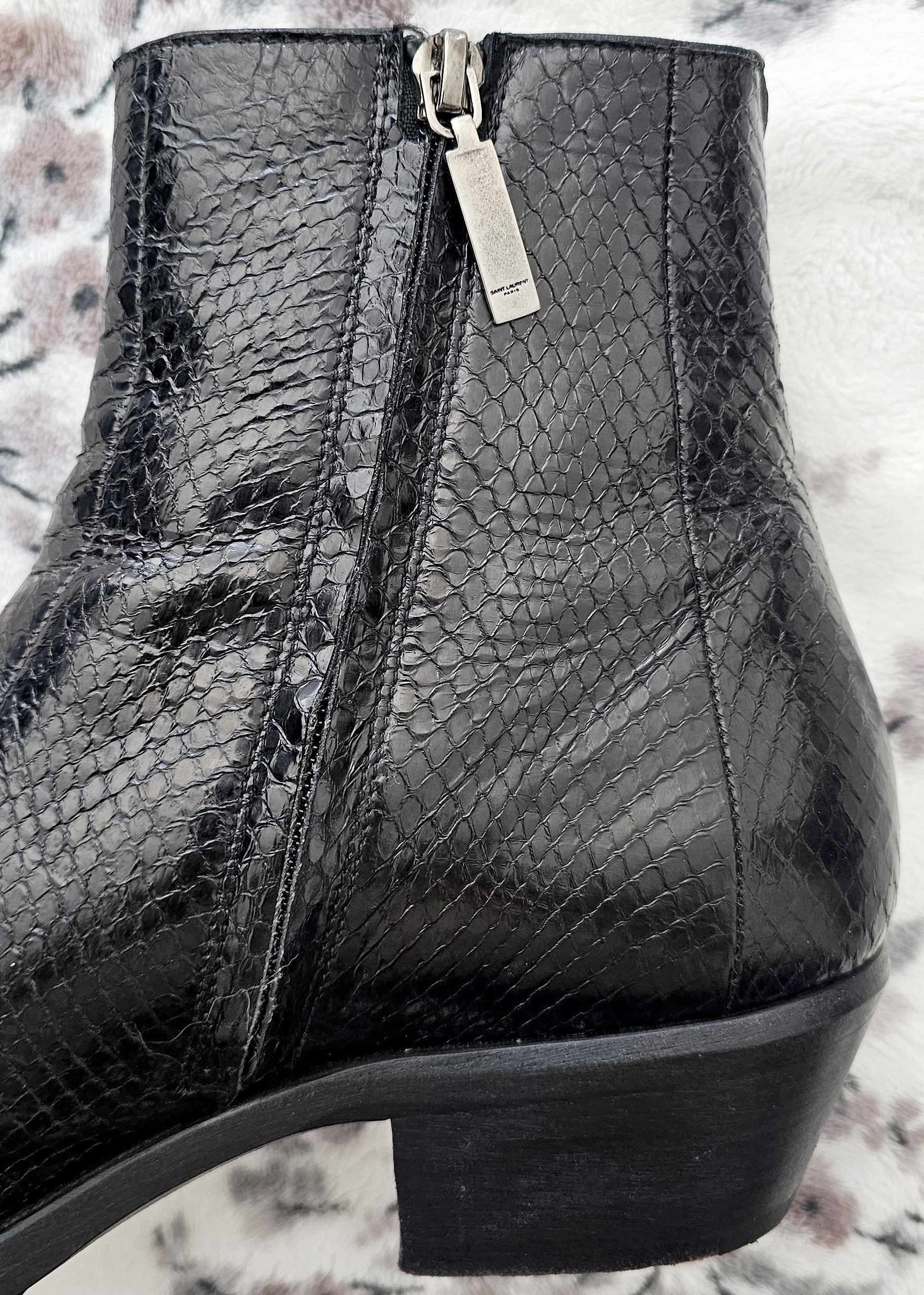 Saint Laurent Paris Dakota Lacquered Ayers Snakeskin Boots Size US 10 / EU 43 - 7 Thumbnail