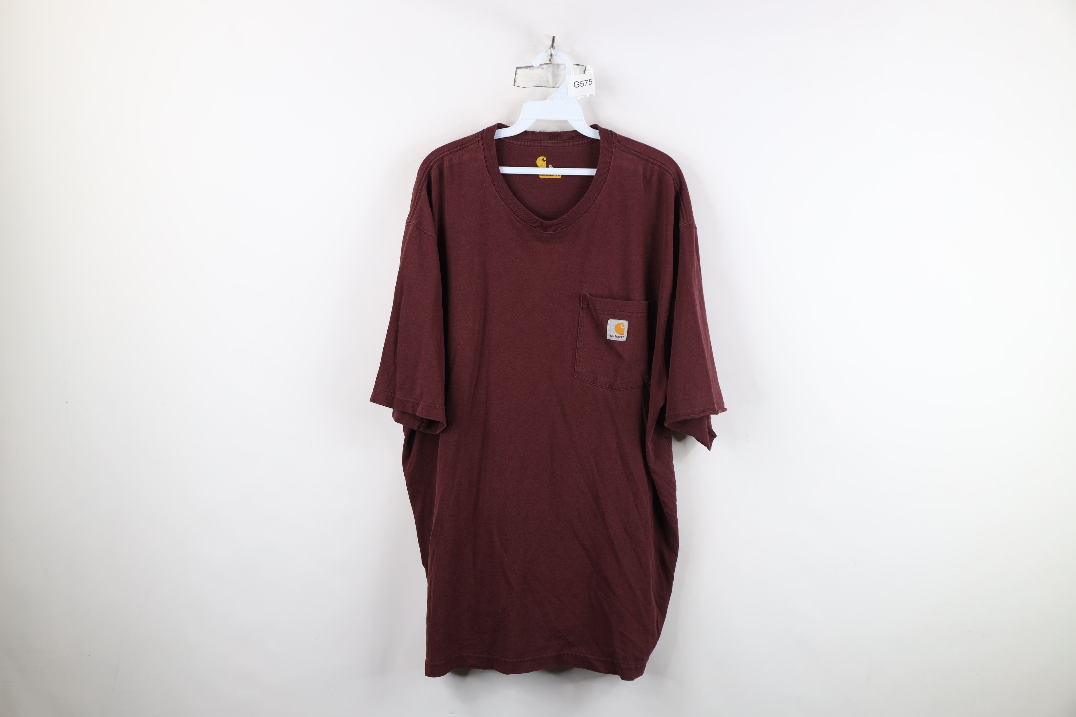 Carhartt Vintage Y2K Carhartt Baggy Short Sleeve T-Shirt Burgundy Size US XL / EU 56 / 4 - 1 Thumbnail