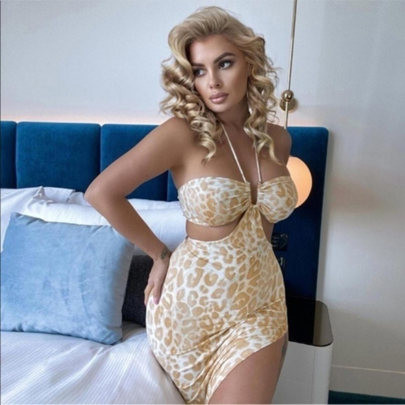 Designer Leopard Cheetah Maxi Dress Bandeau Bodice Size M / US 6-8 / IT 42-44 - 1 Thumbnail