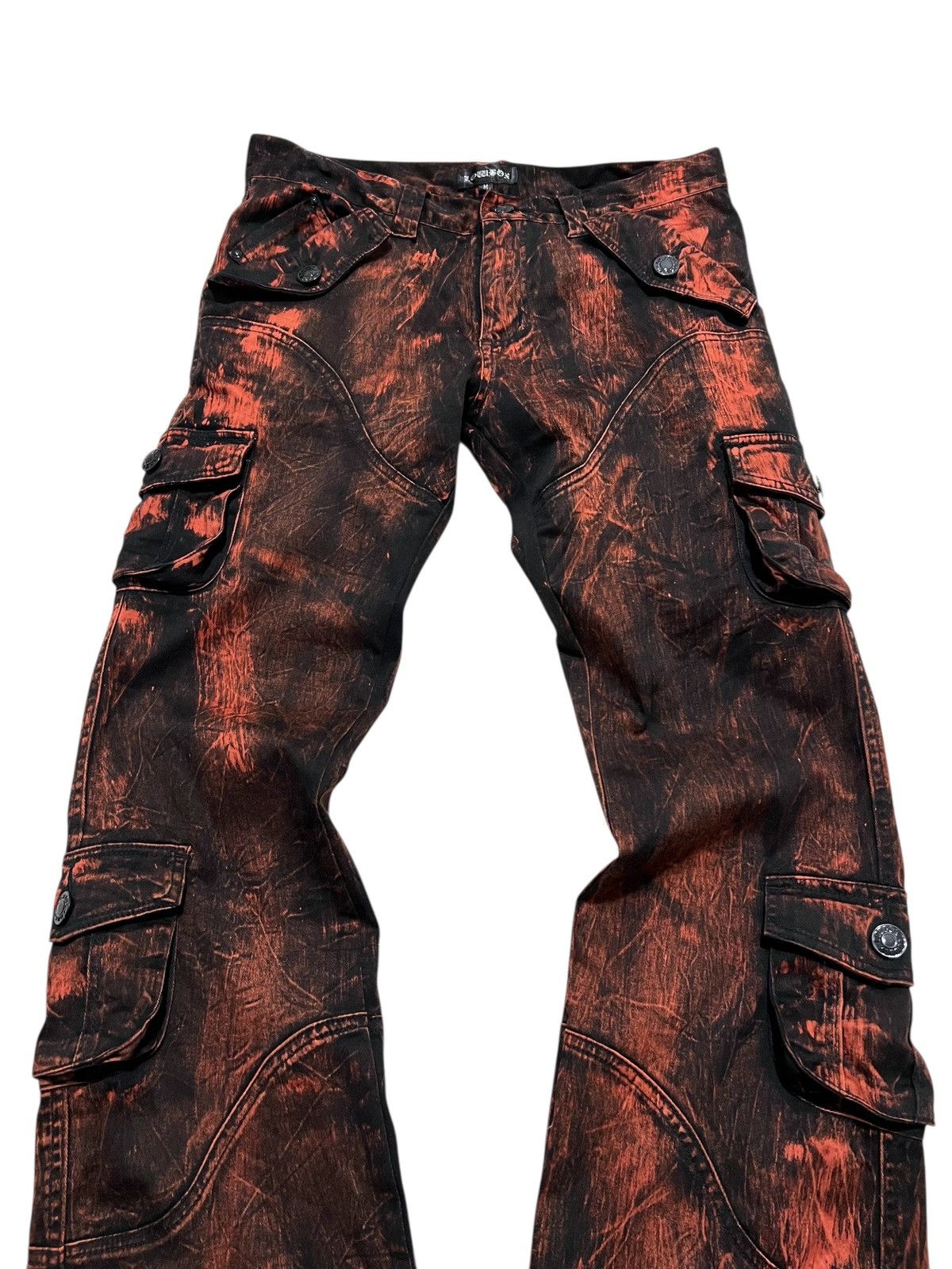 If Six Was Nine × Japanese Brand × Le Grande Bleu (L.G.B.) Lowbox flared multi cargo pants Size US 31 - 3 Thumbnail