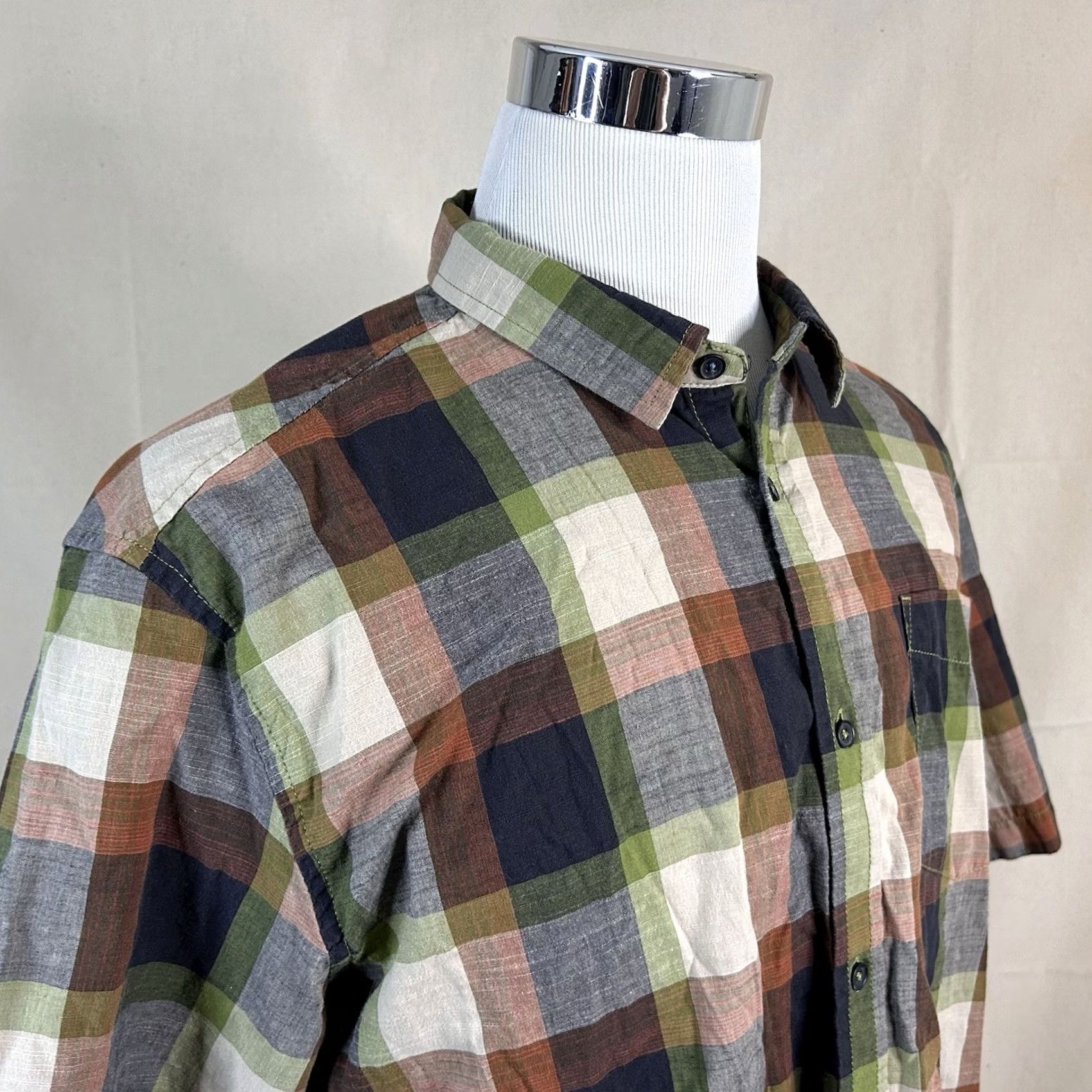 Prana prAna XL Benton Short Sleeve Outdoor Shirt Brown Green Plaid Cotton Blend Shirt Mens XL Brown Plaid Cotton Blend NWOT Size US XL / EU 56 / 4 - 2 Thumbnail