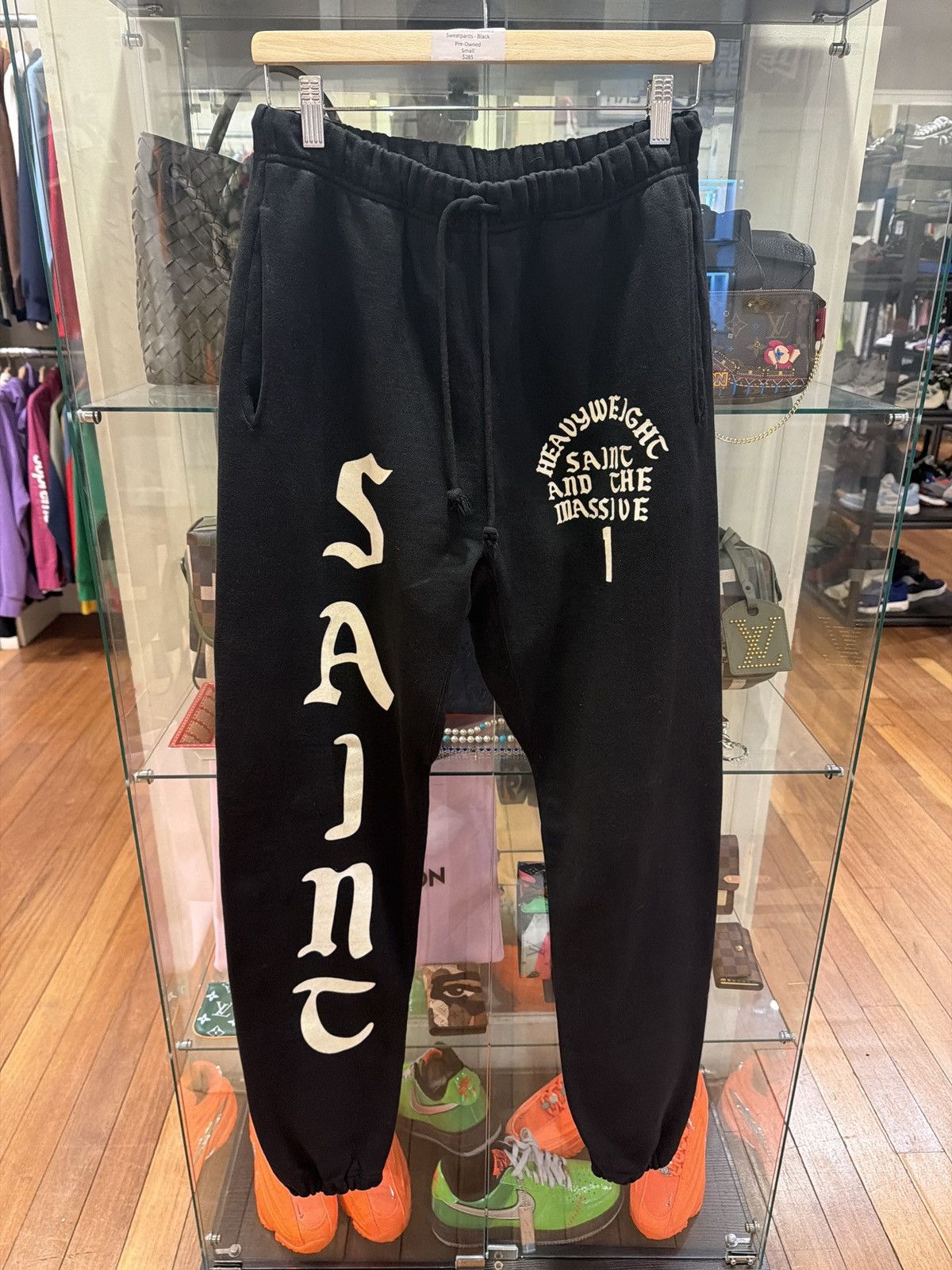Saint Michael Saint Michaels Flocked Sweatpants - Black Size US 30 / EU 46 - 1 Thumbnail