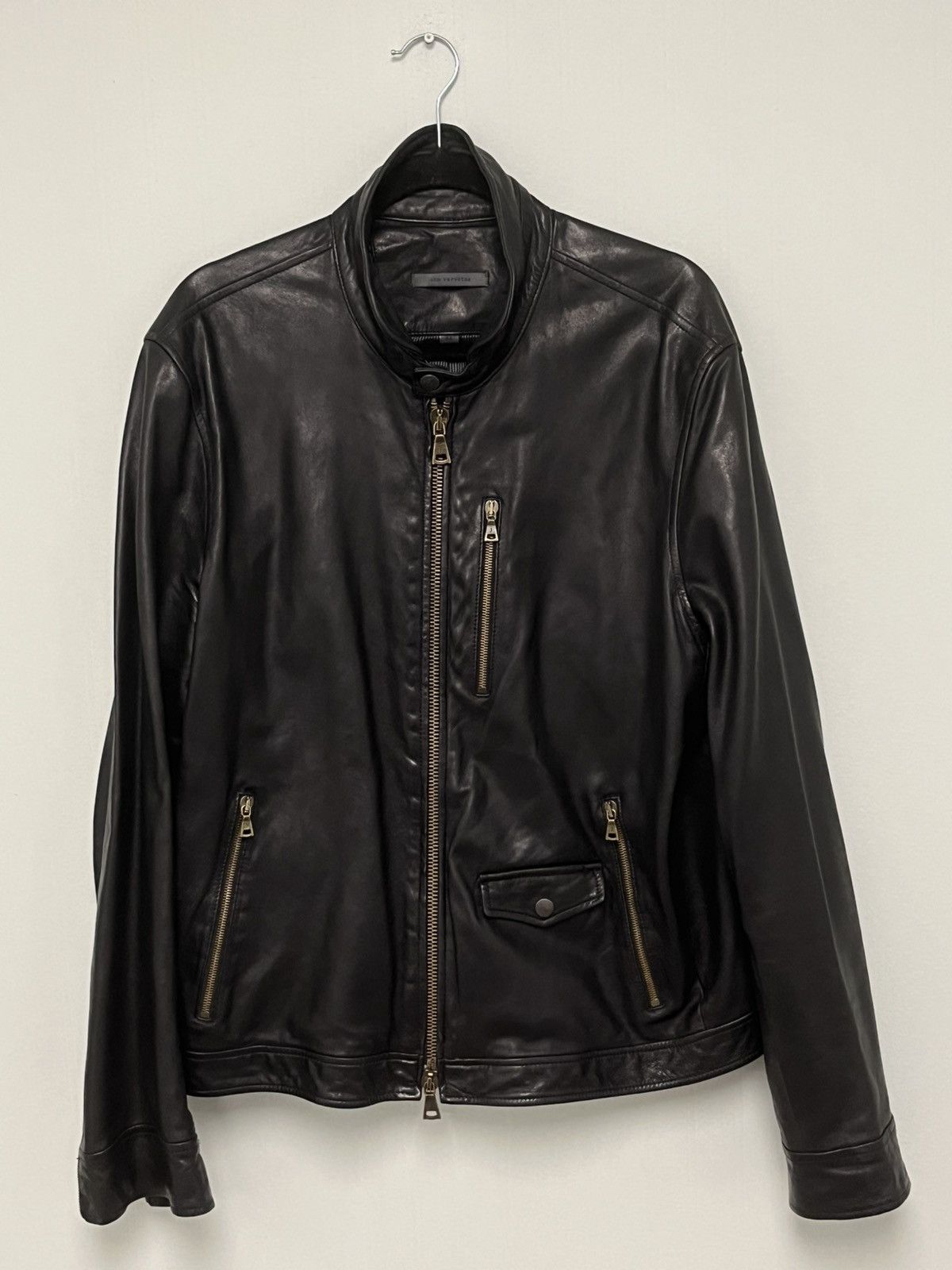 John Varvatos York Leather Jacket EU 56 USA 46 Size US XL / EU 56 / 4 - 14 Thumbnail