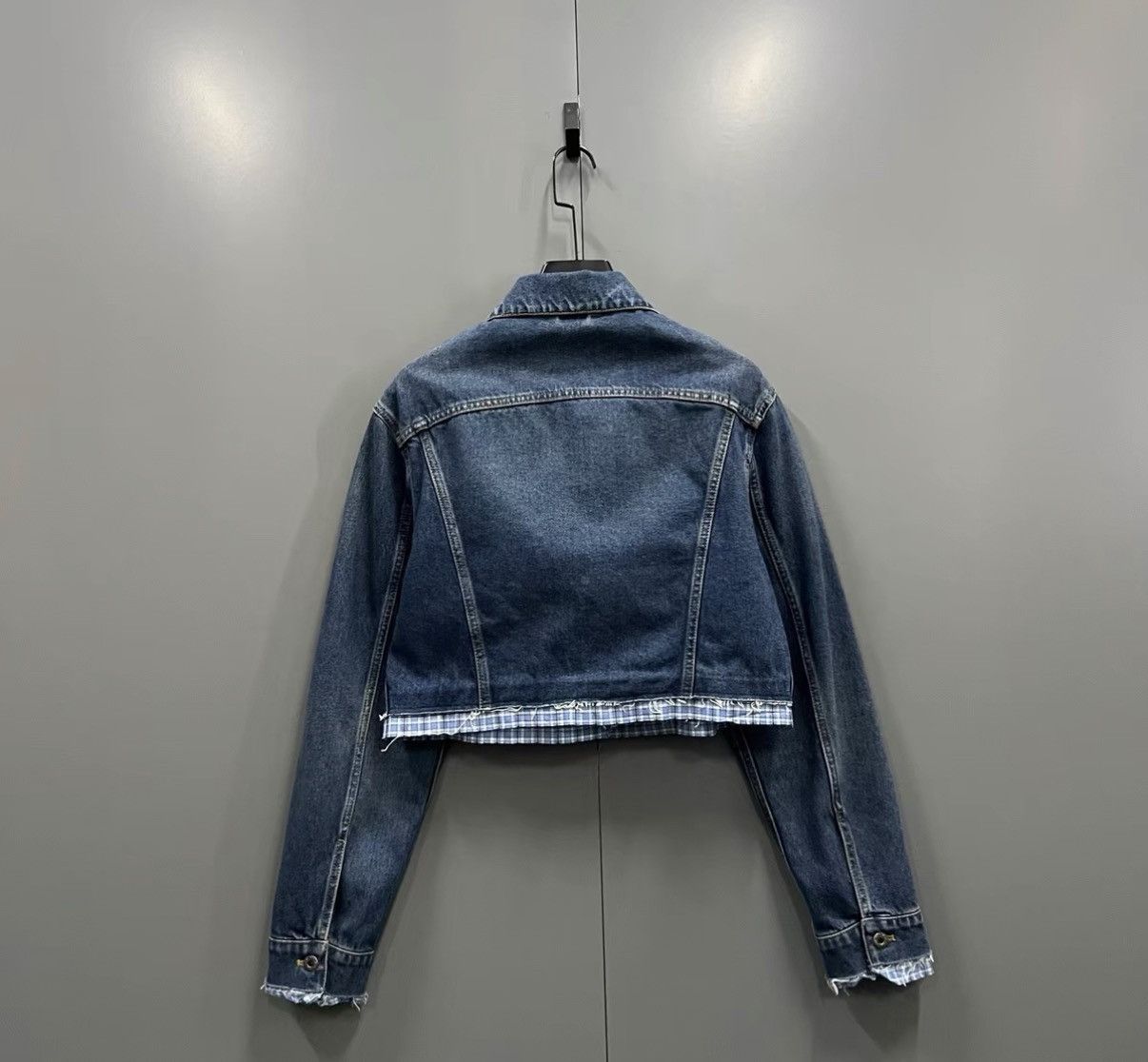 Miu Miu Miu Miu 2025 Spring Plaid Patchwork Denim Jacket J41 Size S / US 4 / IT 40 - 2 Thumbnail