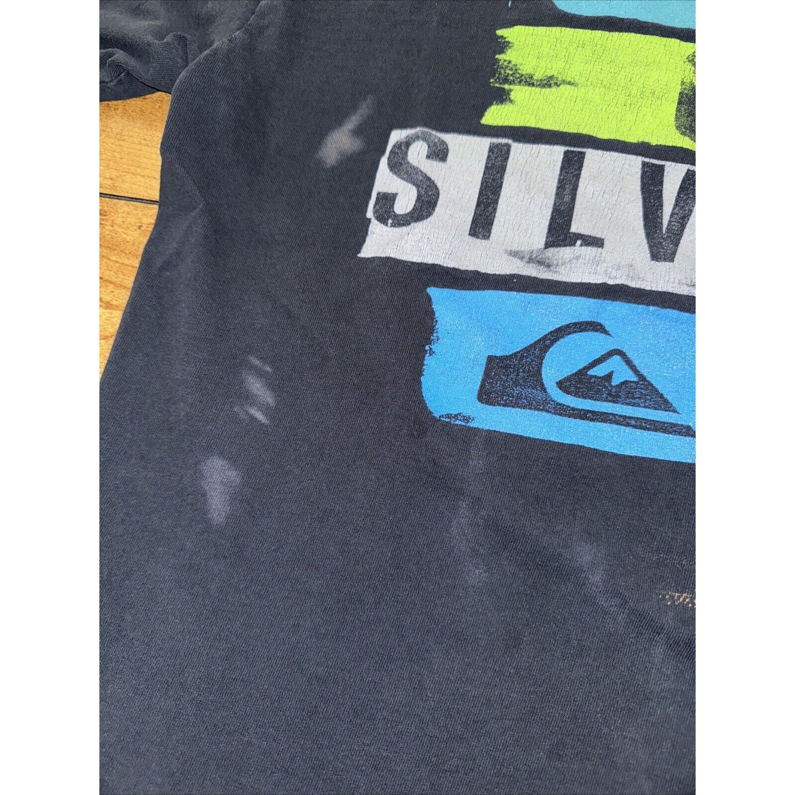 Designer × Quiksilver × Vintage Quicksilver T-Shirt Black XL 22x27 Distressed Y2K Surf Size US XL / EU 56 / 4 - 3 Thumbnail