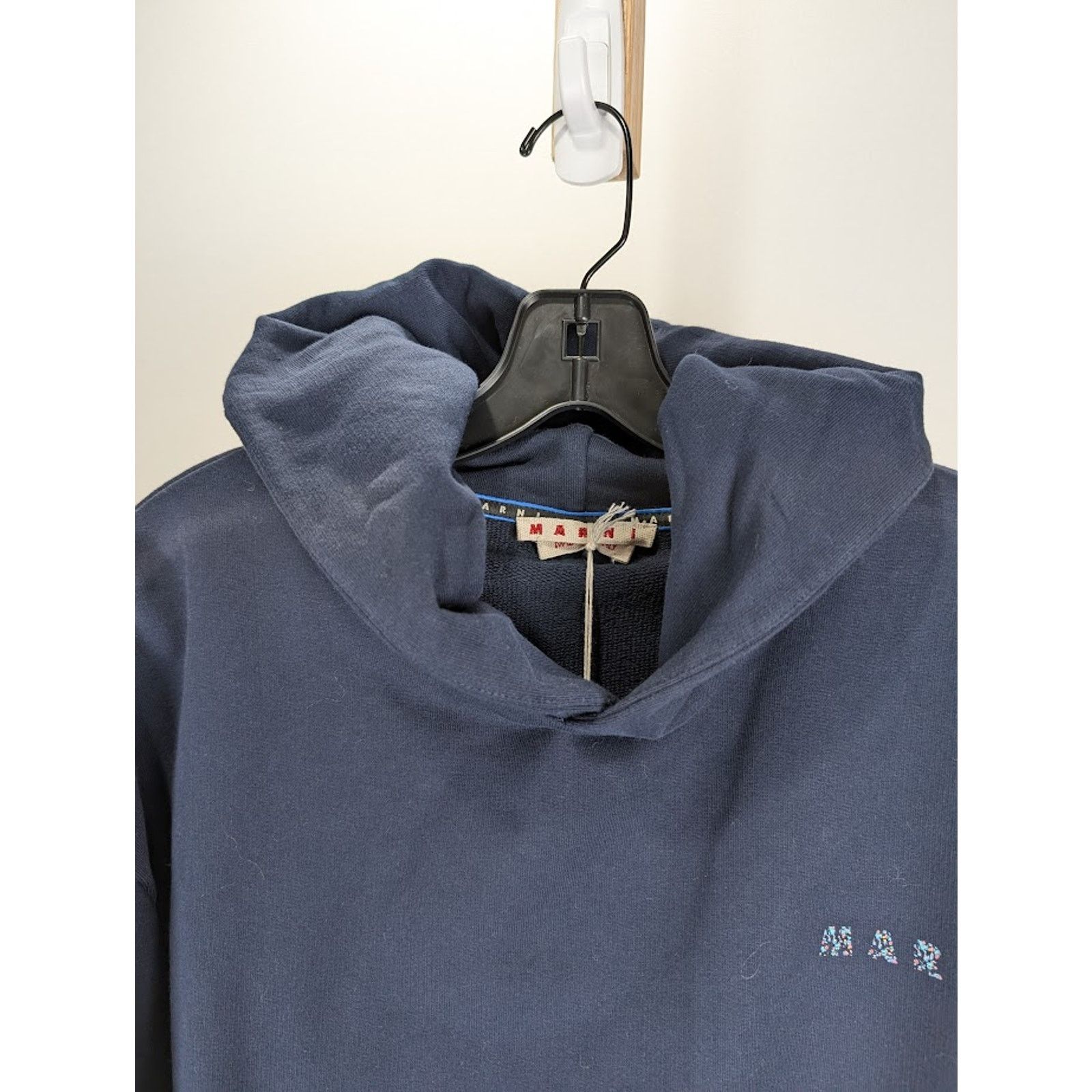 Marni o1rshd1 Floral Logo Loopback Organic Cotton Jersey Hoodie Size US M / EU 48-50 / 2 - 4 Thumbnail