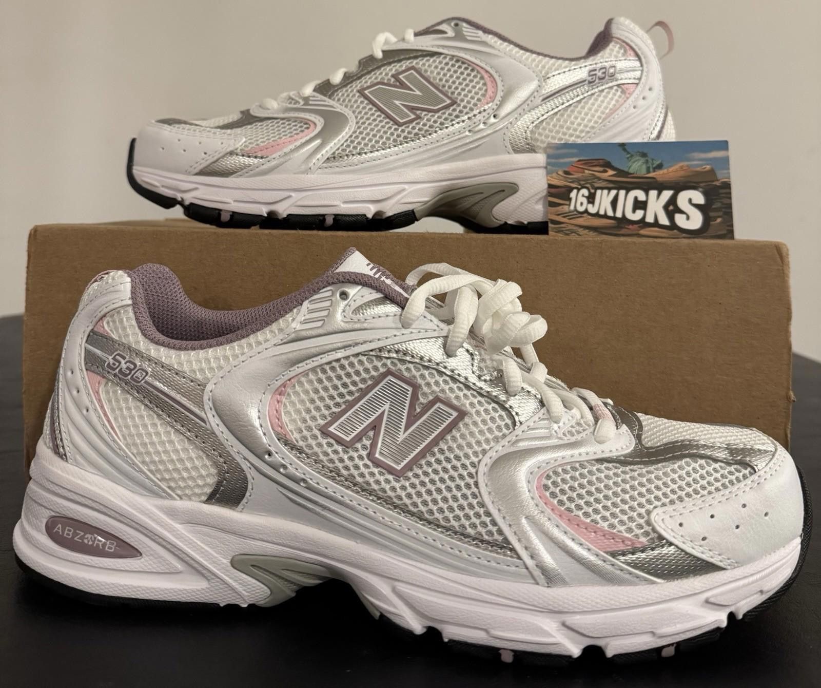 New Balance New Balance 530 'White Silver Ice Wine Pink' W 10.5W/9Mens Size US 10.5 / IT 40.5 - 1 Thumbnail