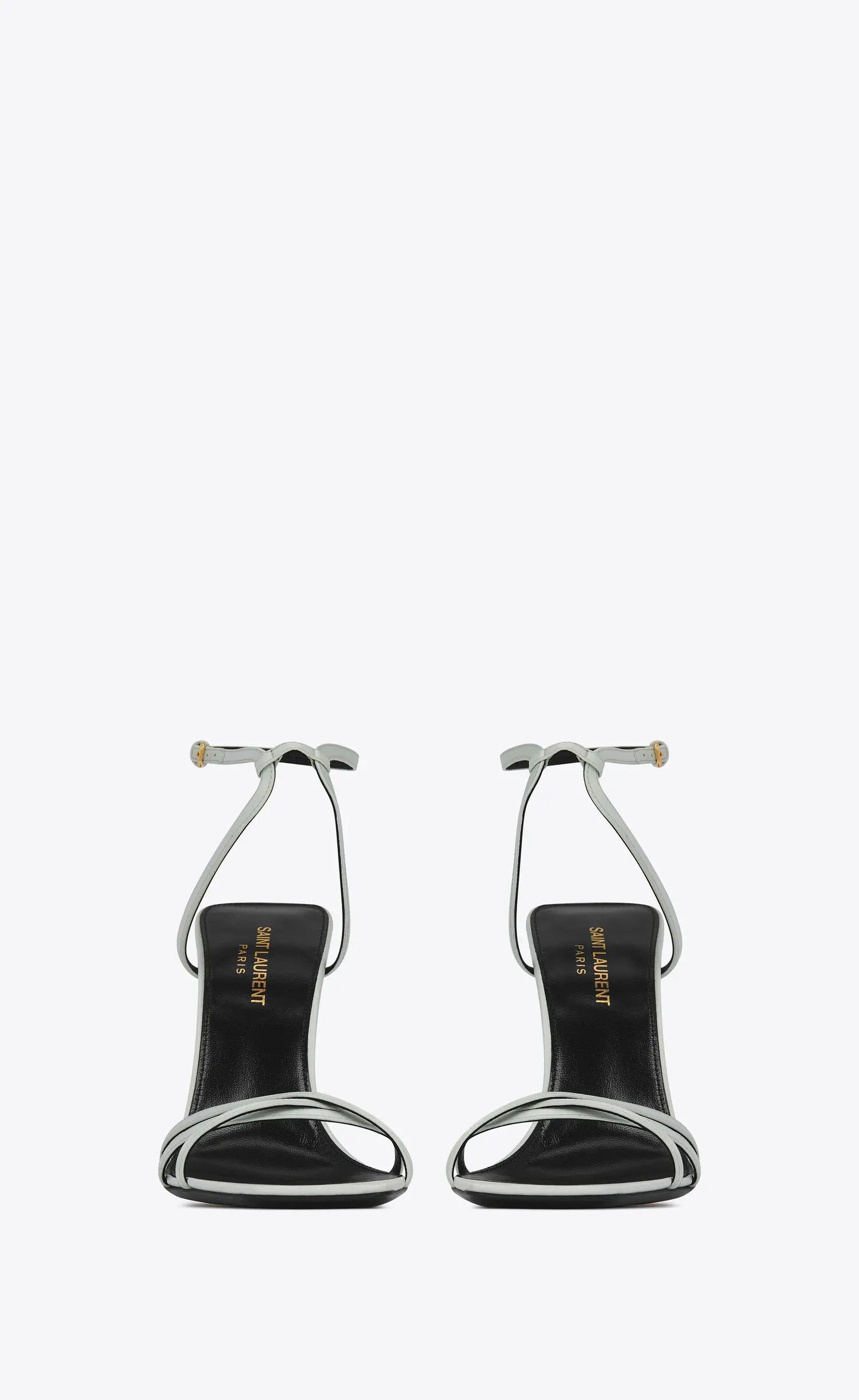 Saint Laurent Paris o1b1hav111224 Nuit Sandals in Crepe Satin in White Size US 6.5 / IT 36.5 - 2 Thumbnail