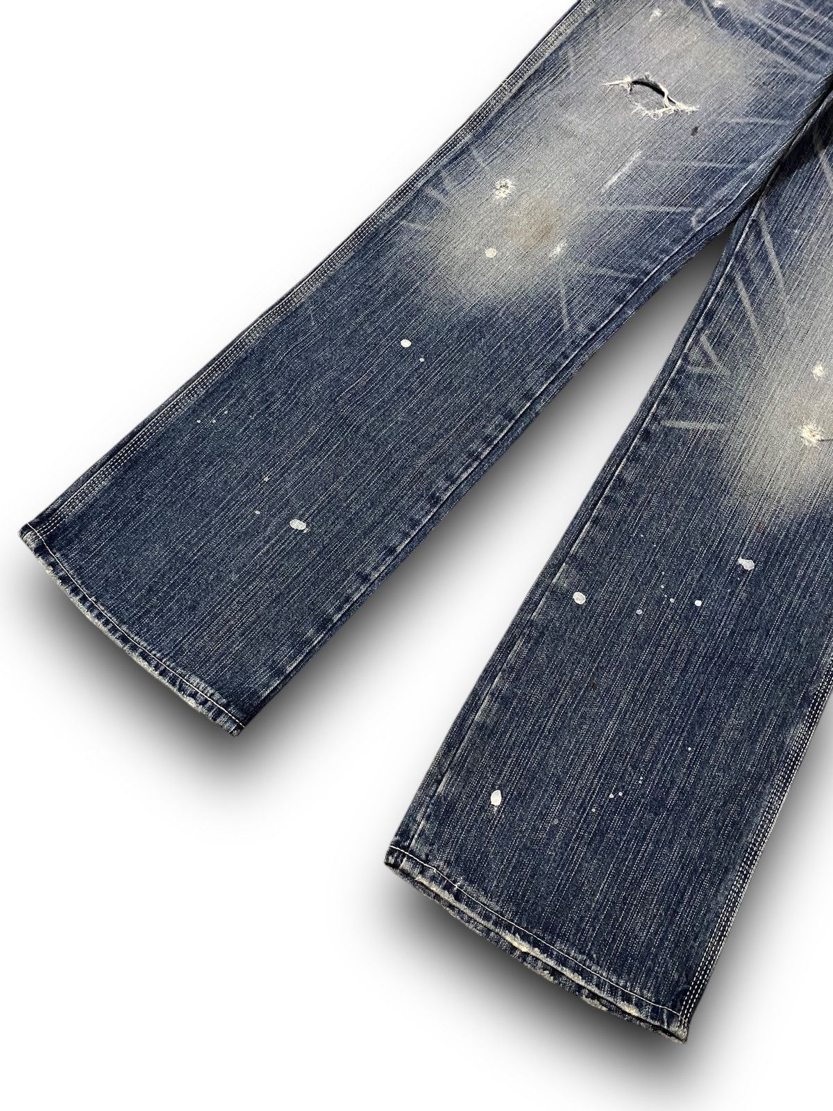 Edwin FLARE Edwin 503 Blue Trip Distressed Splash Paint Denim Size US 33 - 4 Thumbnail