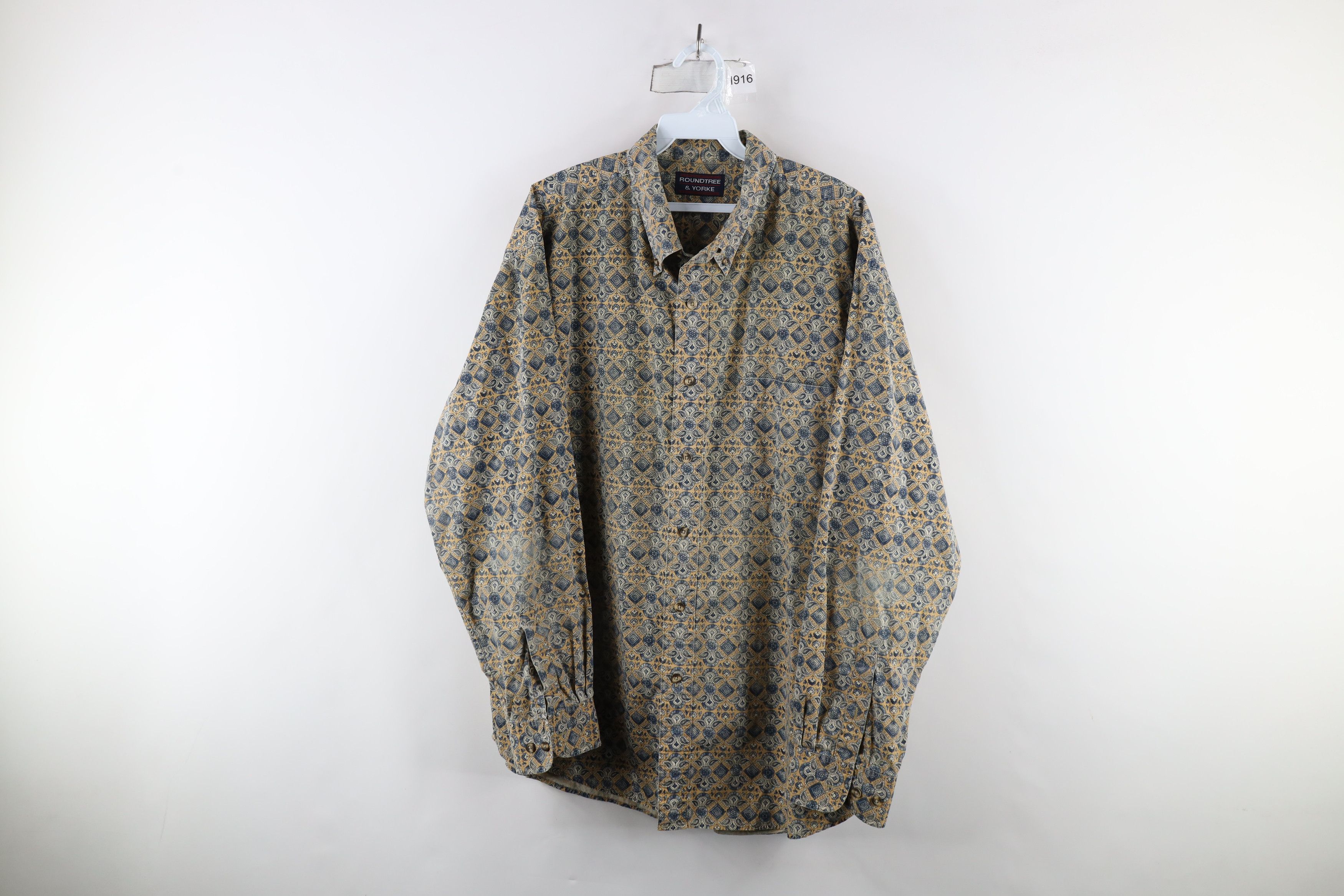 Vintage Vintage 90s Streetwear Geometric Button Down Shirt Cotton Size US XL / EU 56 / 4 - 1 Thumbnail
