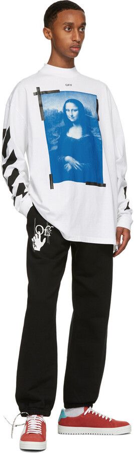Off-White White Mona Lisa Oversized Long Sleeve Mock Neck T-Shirt Size US M / EU 48-50 / 2 - 4 Thumbnail