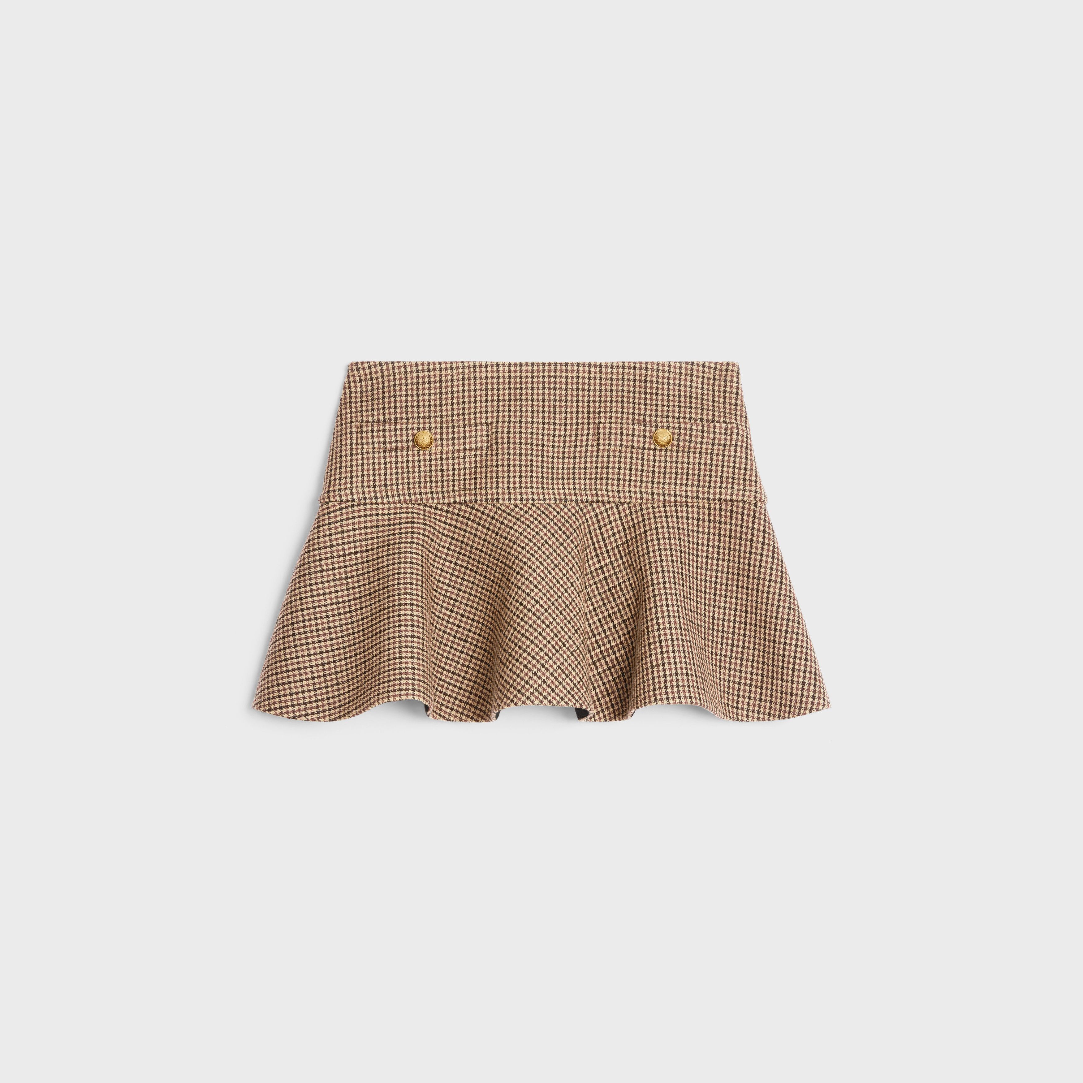 Celine o1w1db10925 2J677064V Mini Skirt in Beige Size 26" / US 2 / IT 38 - 1 Thumbnail
