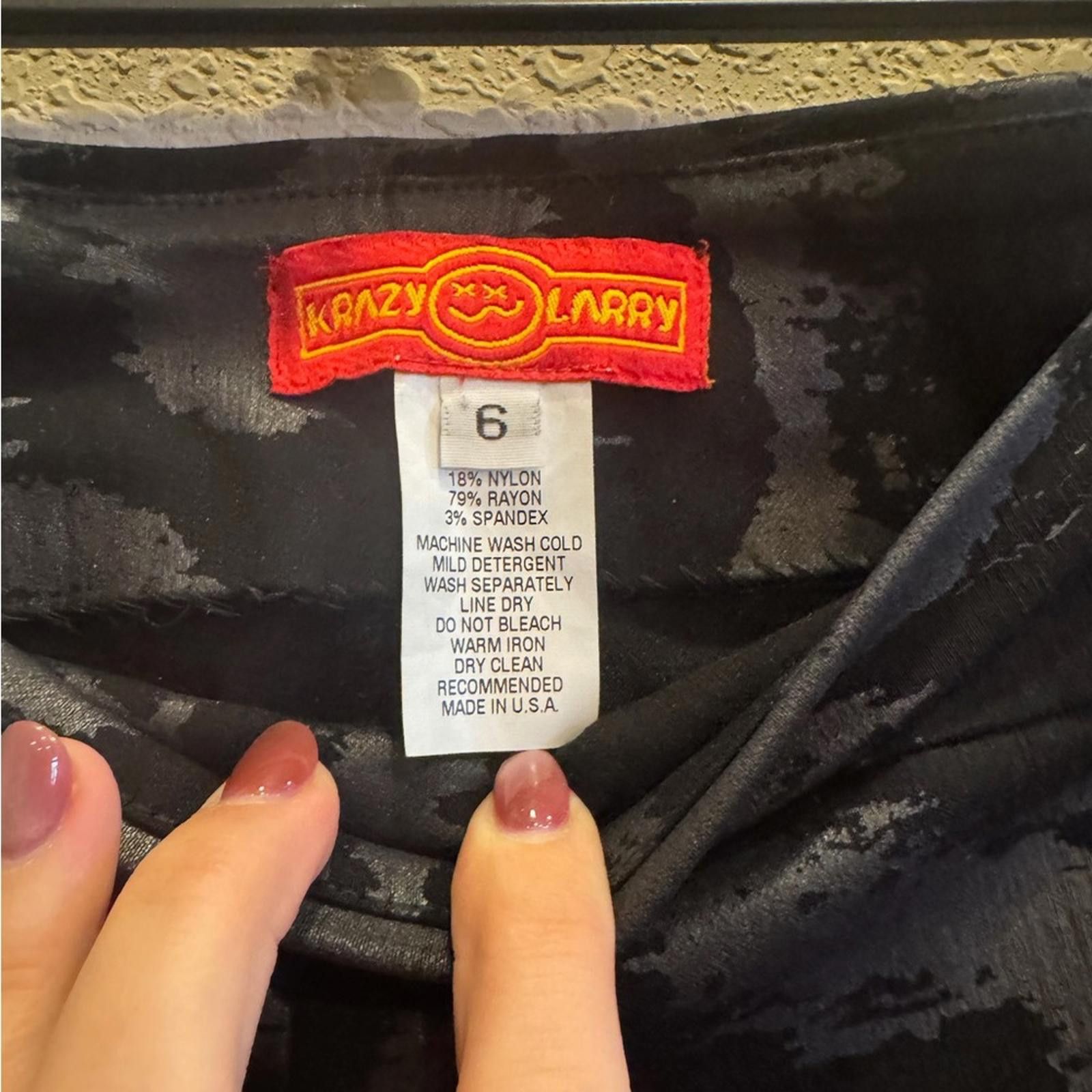 Other Krazy Larry Women’s Black Silver Swirl Pull On Pants sz 6 Size 28" / US 6 / IT 42 - 3 Thumbnail
