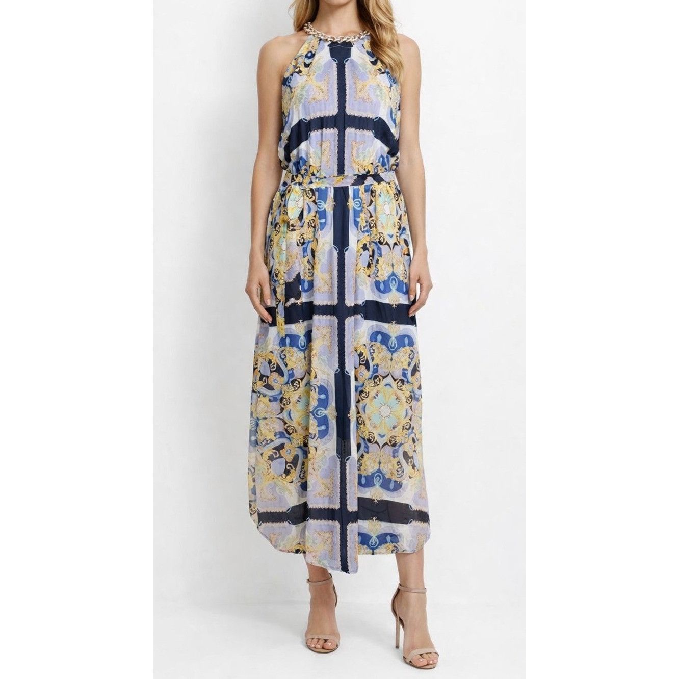 Other Bold Elements Cut to Curve Maxi Dress XL Chain Link Halter B Size XL / US 12-14 / IT 48-50 - 1 Thumbnail
