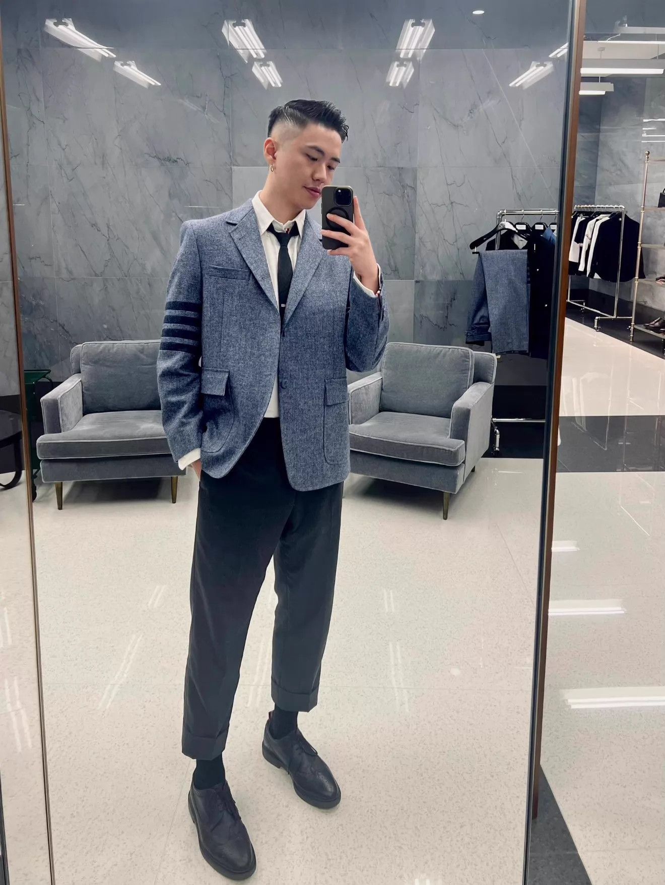 Thom Browne Thom Browne 4-Bar Blue Gray Wool Suit Size 2 Rare Size US M / EU 48-50 / 2 - 9 Thumbnail