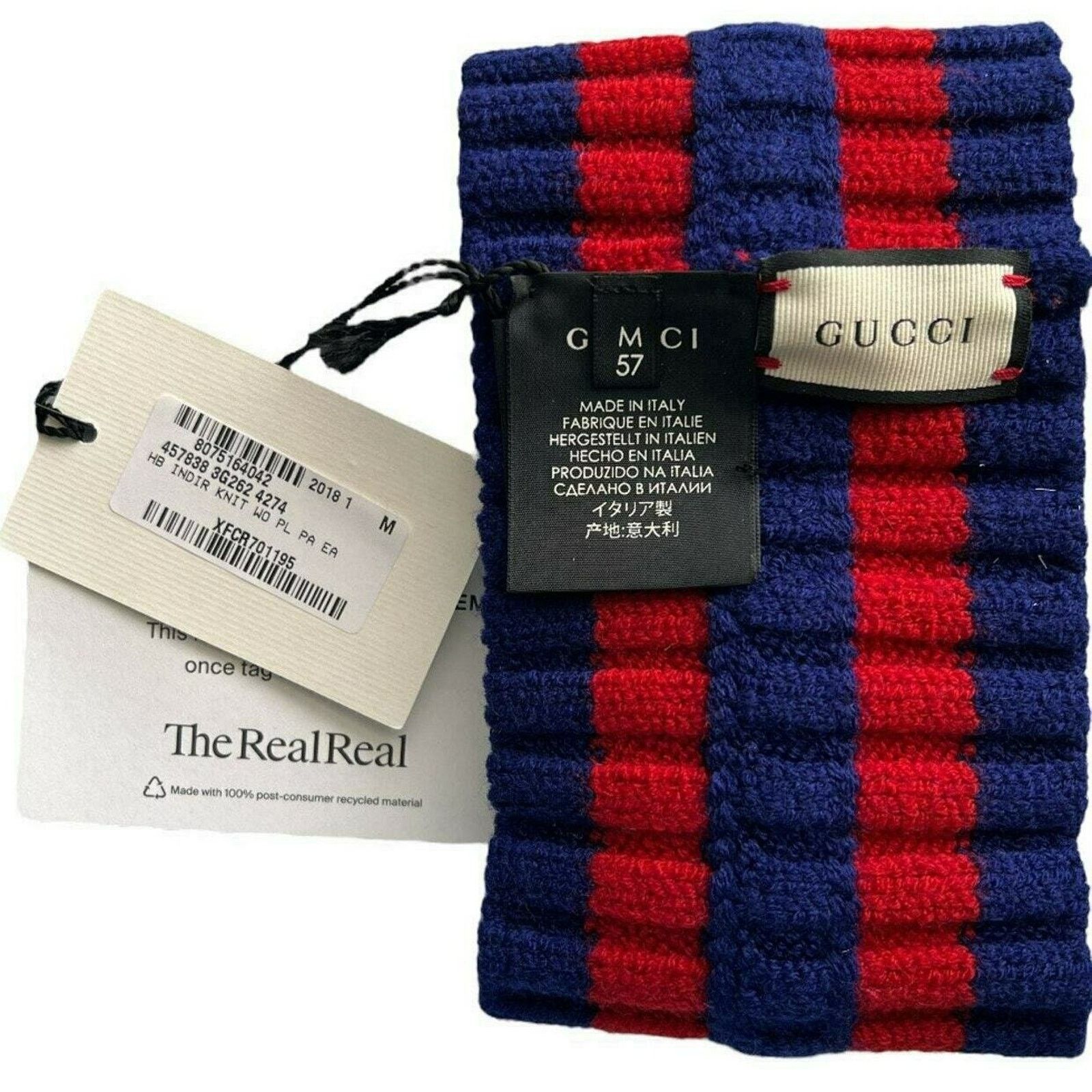 Gucci Gucci Blue and Red Wool Headband, M57 Size ONE SIZE - 4 Thumbnail