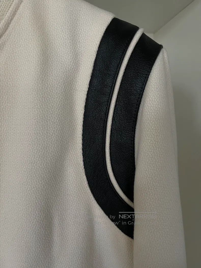 Saint Laurent Paris Saint Laurent Paris White Wool and Baseball Jacket Size US M / EU 48-50 / 2 - 4 Thumbnail
