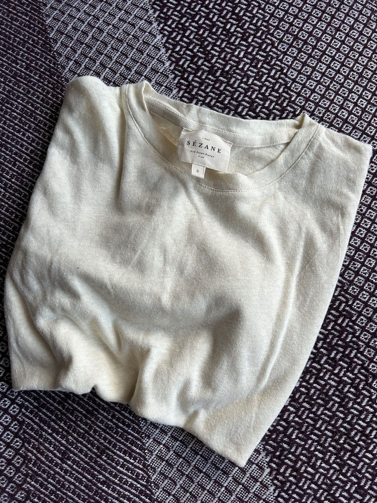 Sezane Sézane Women Linen T-shirt Solid Style Basic Size Small Size S / US 4 / IT 40 - 8 Thumbnail