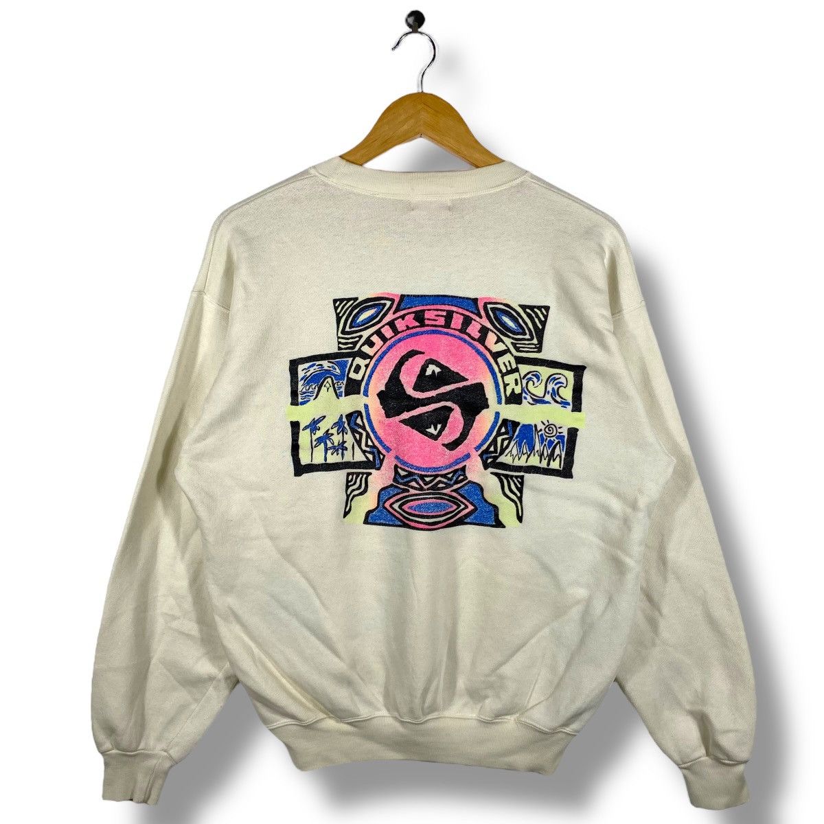 Quiksilver Vintage 90's QUIKSILVER Graphic Crewneck Sweatshirt Size US L / EU 52-54 / 3 - 1 Thumbnail