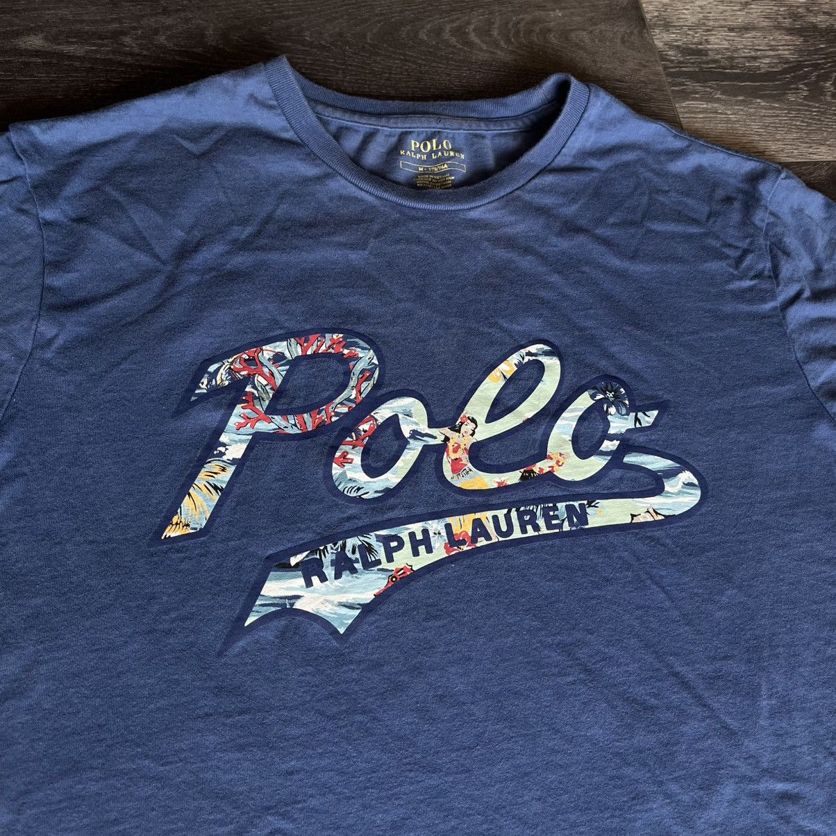 Polo Ralph Lauren × Vintage Vintage Polo Ralph Lauren Hawaiian Script Graphic Logo Tee Size US M / EU 48-50 / 2 - 2 Thumbnail