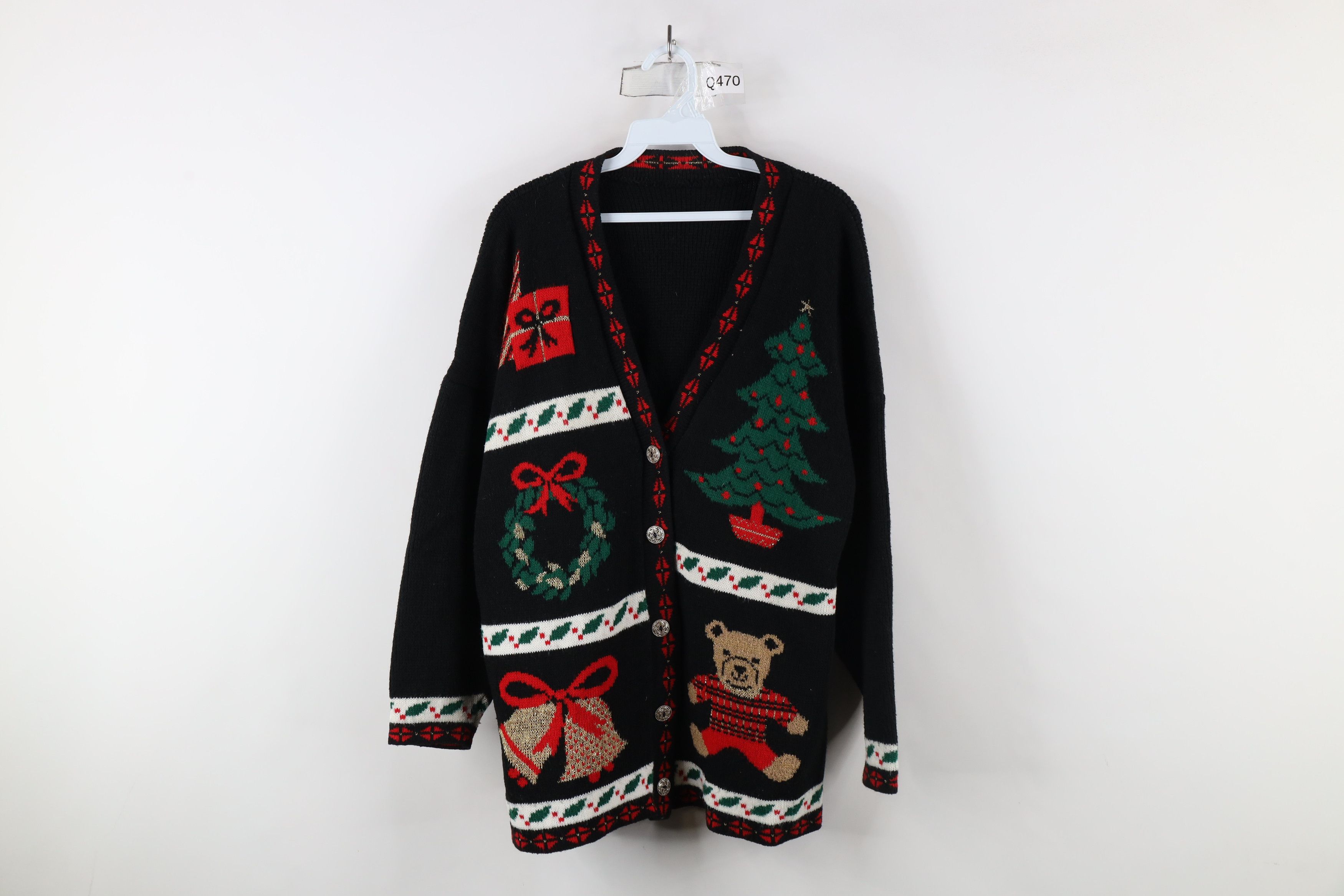 Vintage Vintage 90s Streetwear Tree Bear Knit Cardigan Sweater USA Size XXL / US 16-18 / IT 52-54 - 1 Thumbnail