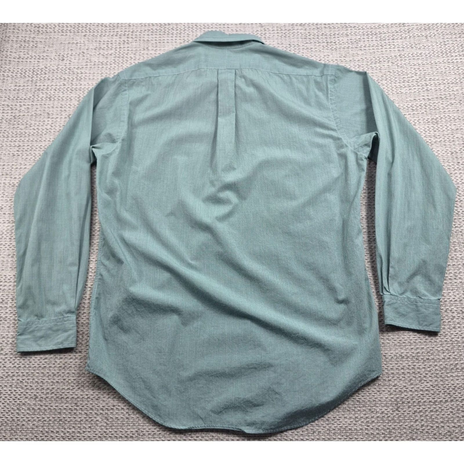 Ralph Lauren Ralph Lauren Button Up Shirt Mens 15.5 34/35 Green Yarmouth Classic Fit Dress Shirt Mens Regular Long Sleeve Button-Down Collar Logo Ginghamside Size 42R - 7 Thumbnail