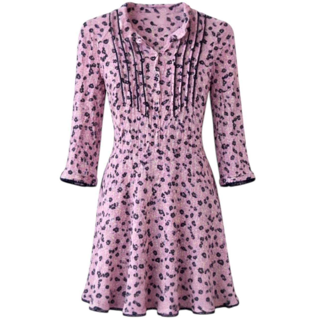 Zadig & Voltaire ZADIG&VOLTAIRE RASPAIL PRINT PINK FLOWERS ART DRESS SIZE S Size S / US 4 / IT 40 - 1 Thumbnail